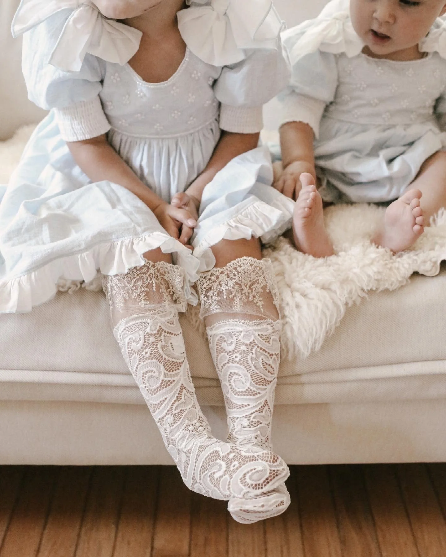 Aida Lace White and Gold Socks - Image 10