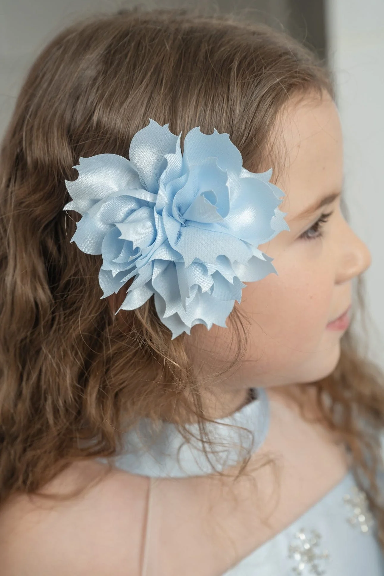 Alaska Baby Blue Flower Hair Clip - Image 3