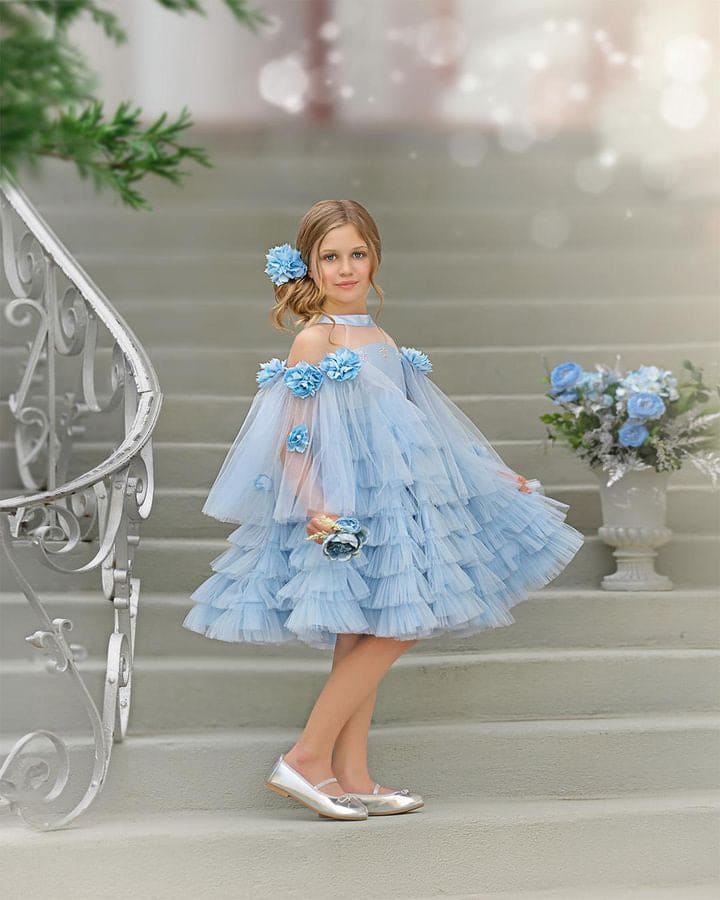 Alaska Baby Blue Flower Hair Clip - Image 5