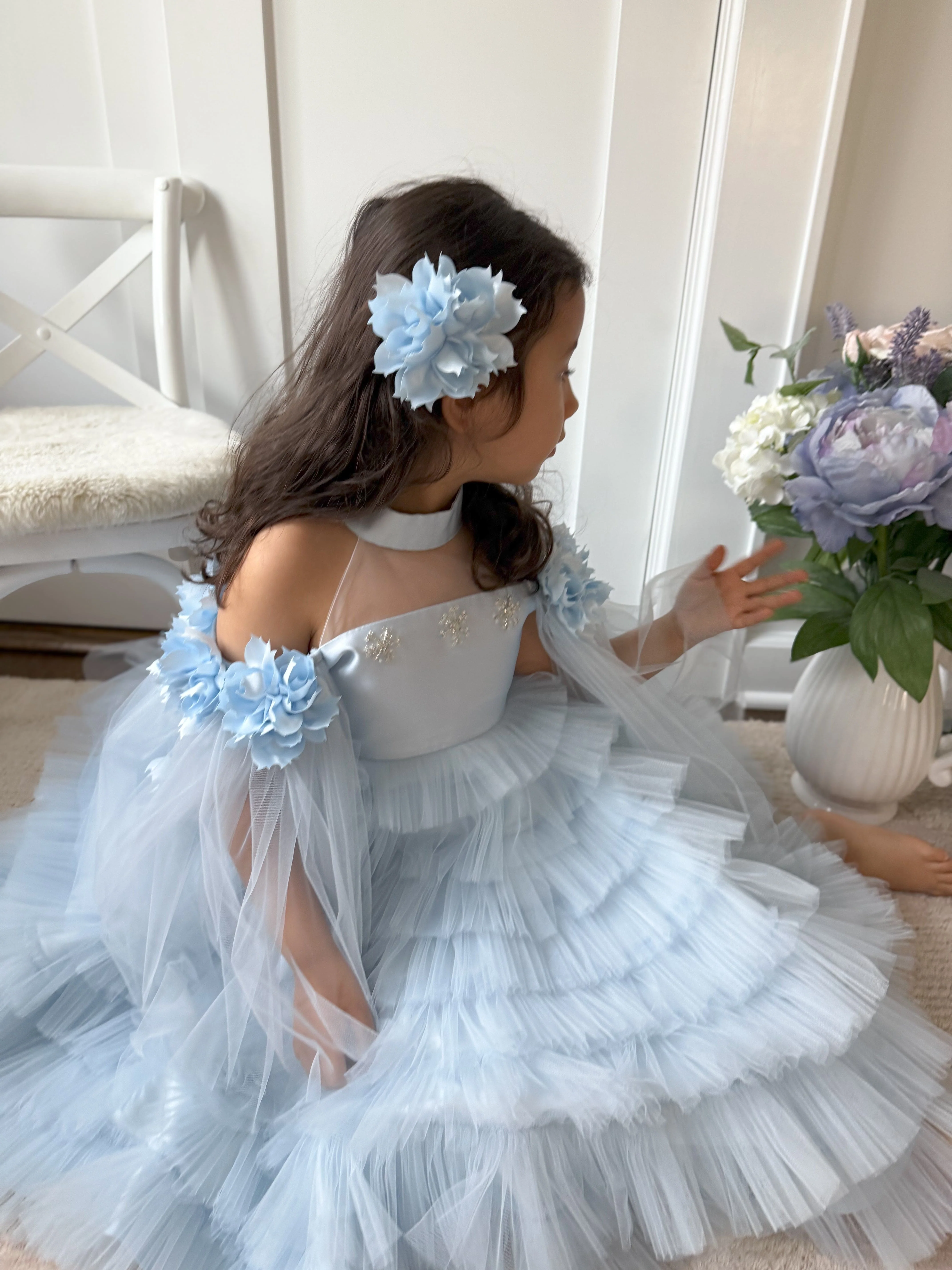 Alaska Baby Blue Flower Hair Clip - Image 7
