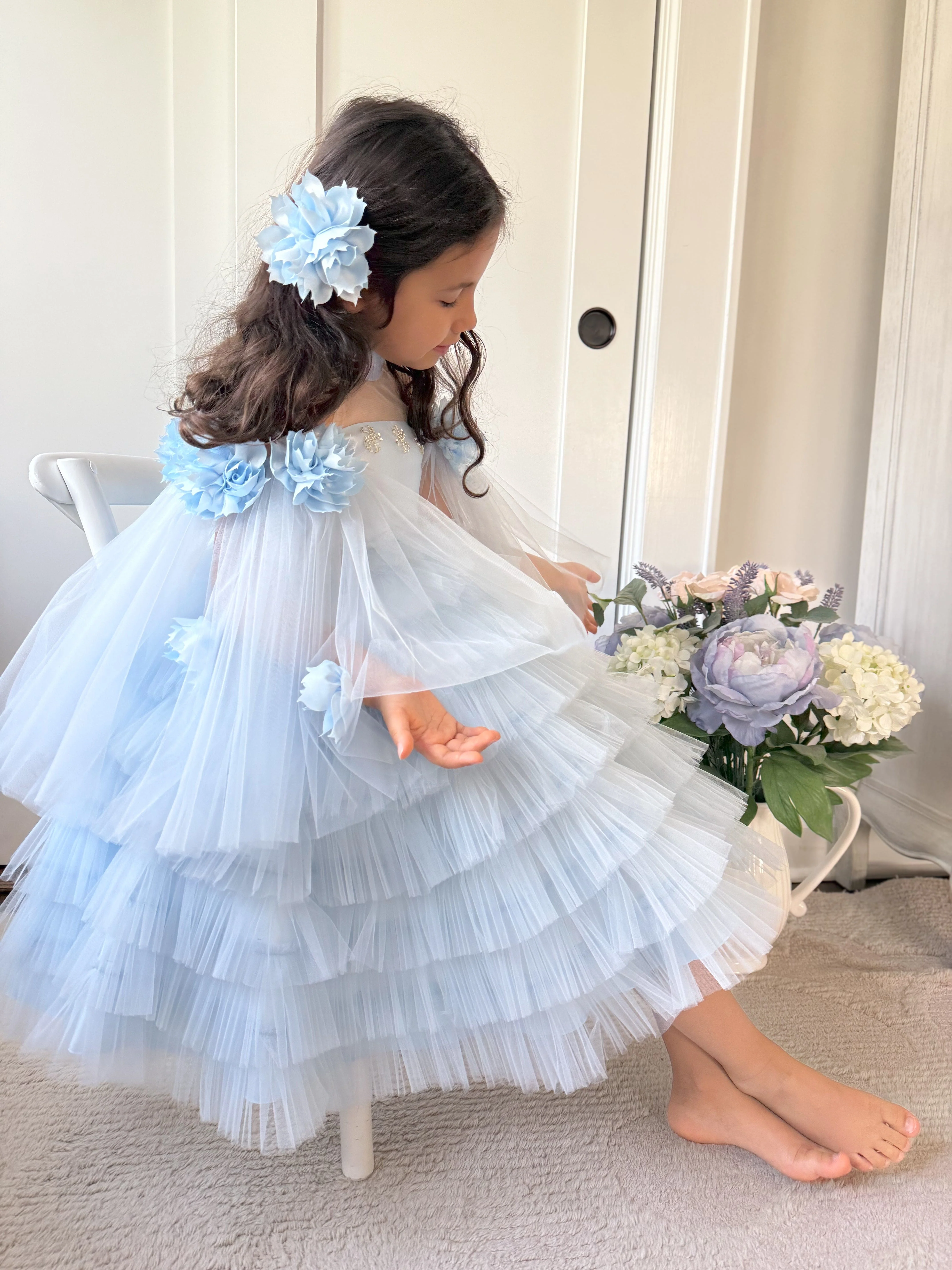Alaska Baby Blue Flower Hair Clip - Image 8
