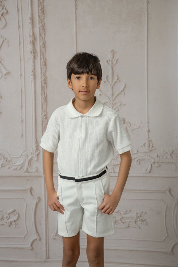 Alex White Shorts With Black Contrast Line - Image 4