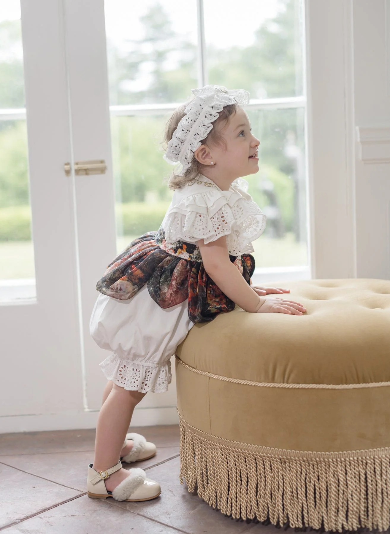 Alexis White Lace Hair Sash - Image 2