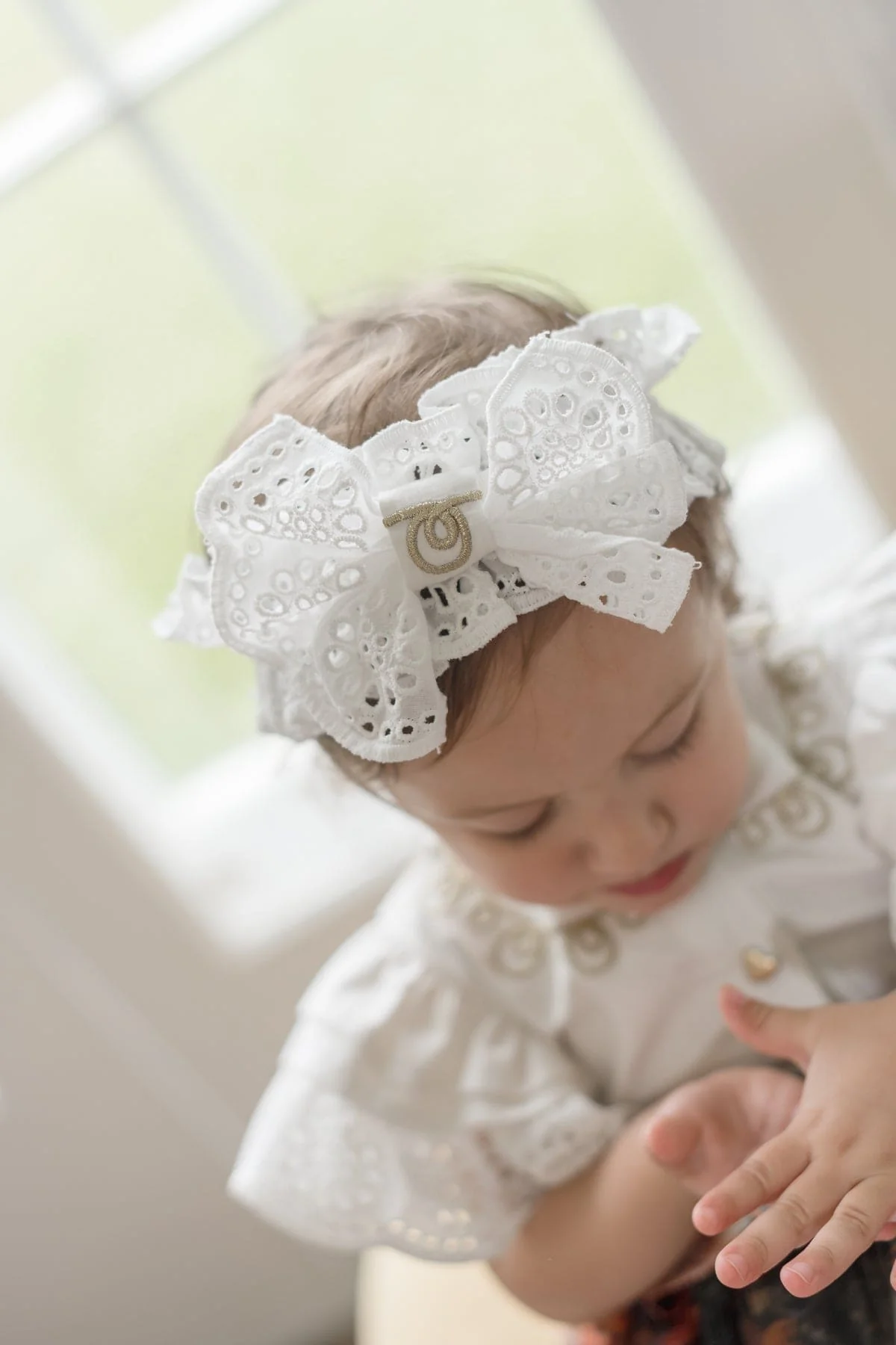 Alexis White Lace Hair Sash - Image 3