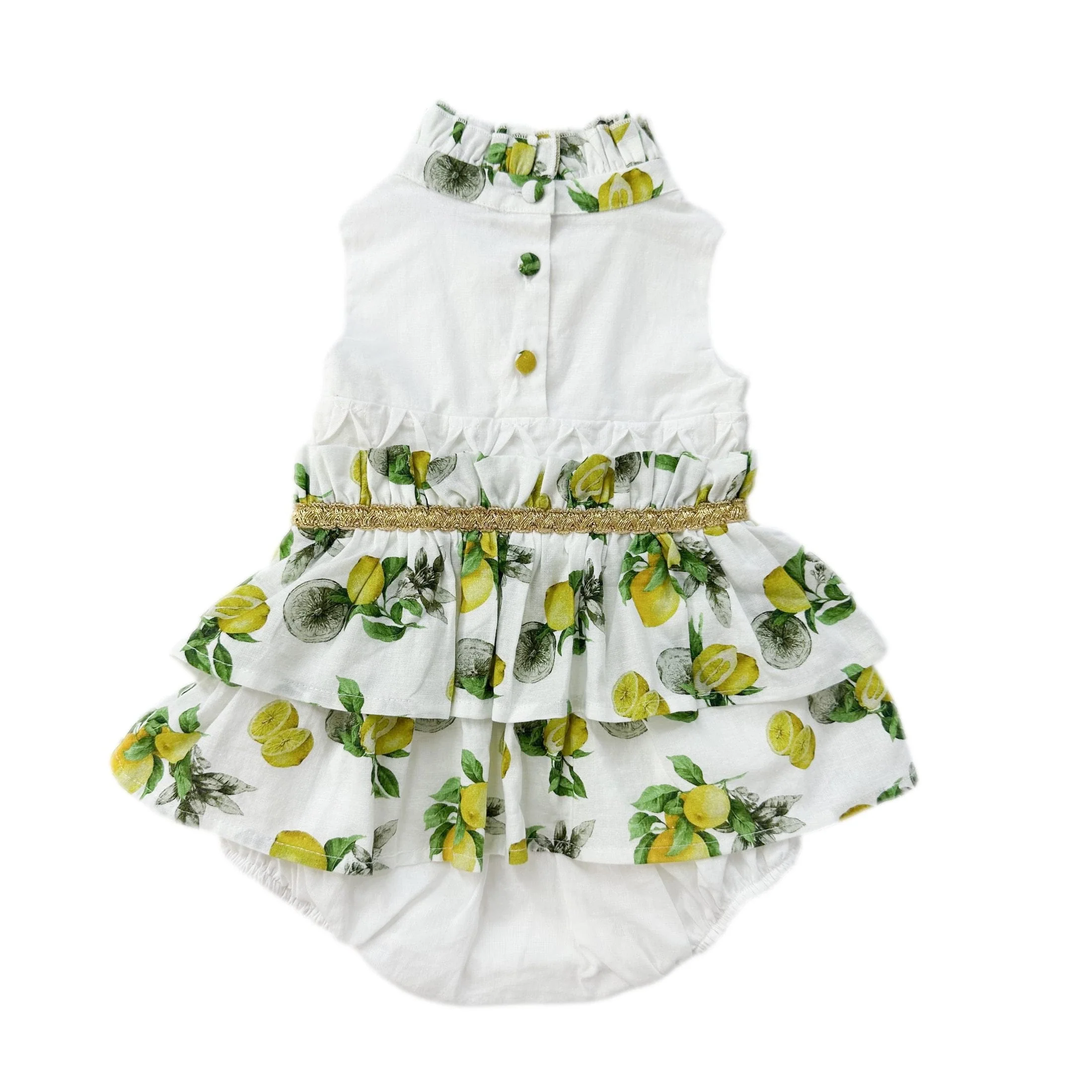 Amalfi Lemon Print Linen Romper - Image 2