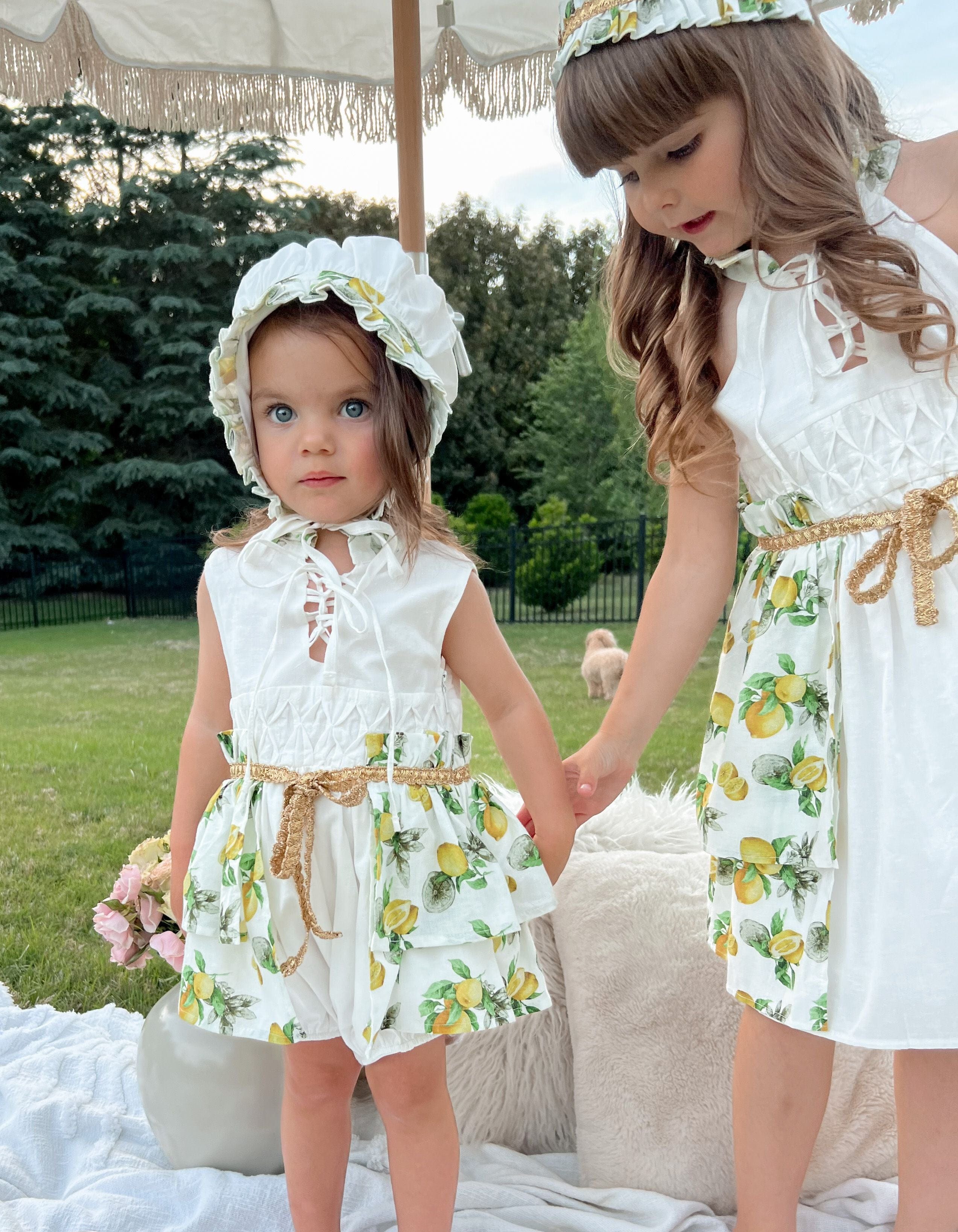 Amalfi Lemon Print Linen Romper - Image 3