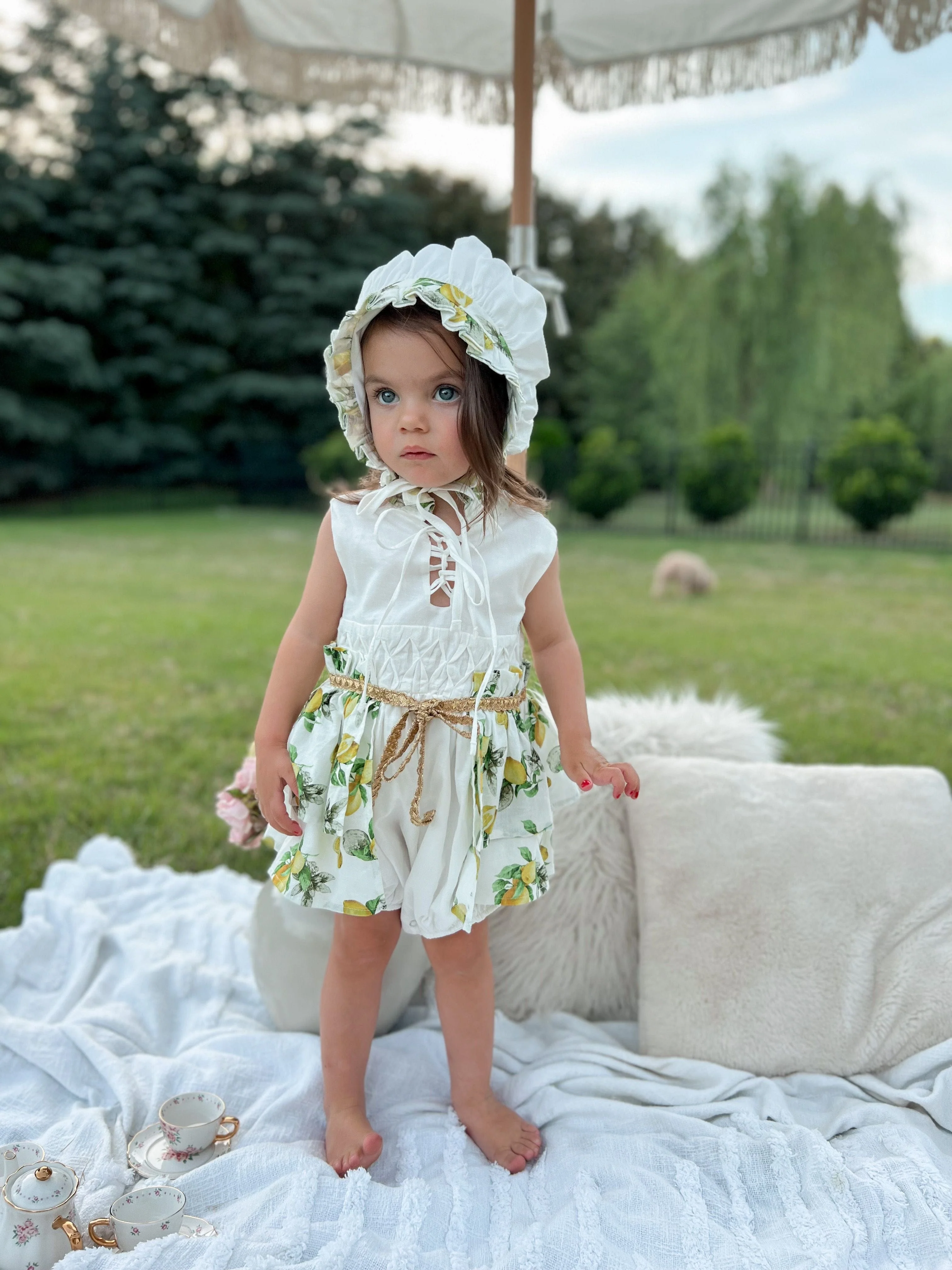 Amalfi Lemon Print Linen Romper - Image 4