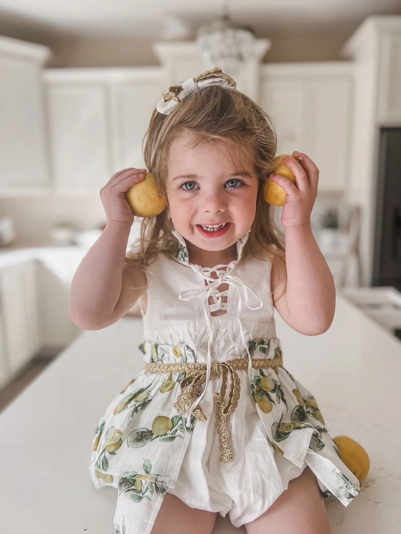 Amalfi Lemon Print Linen Romper - Image 8