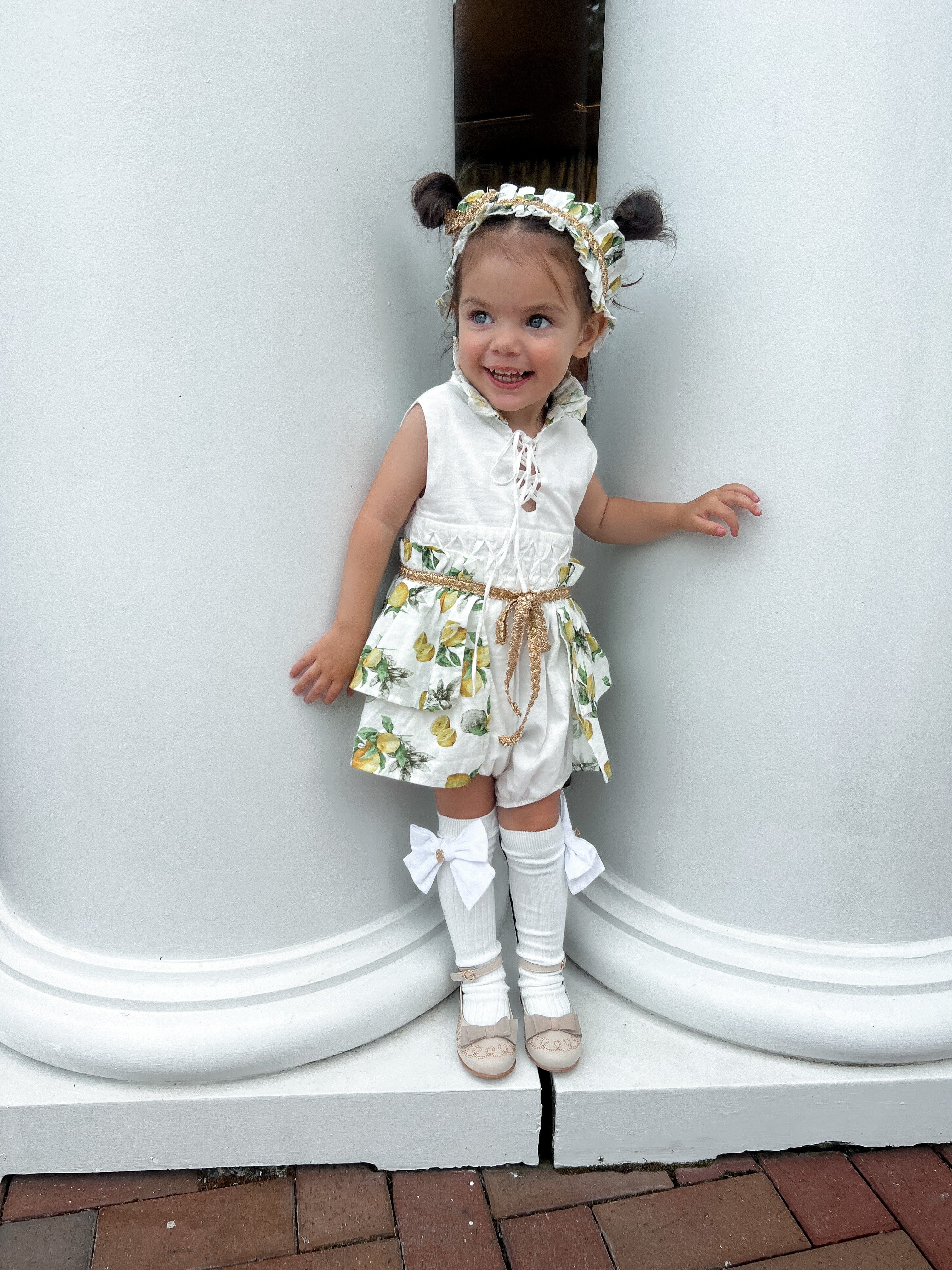 Amalfi Lemon Print Linen Romper - Image 9