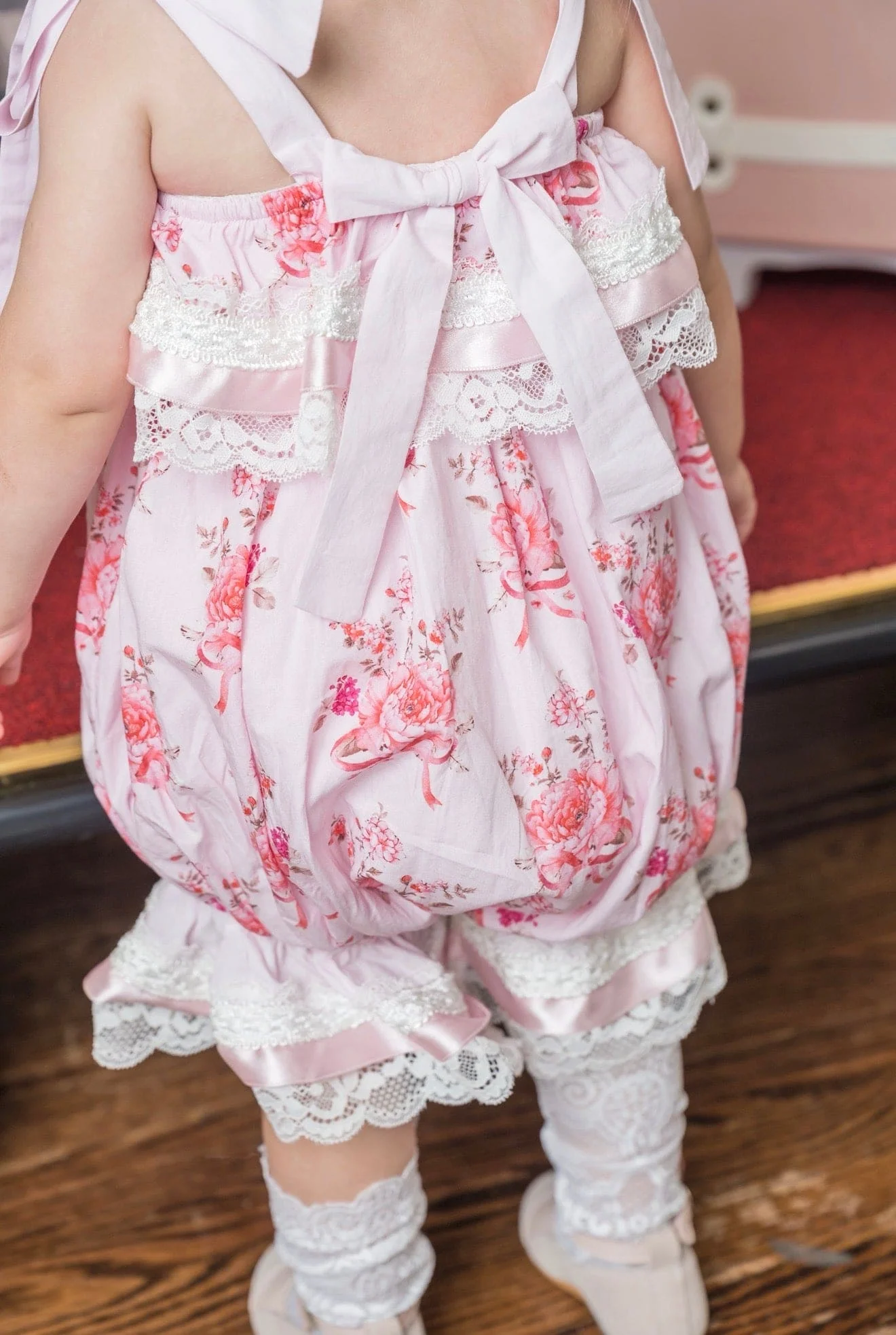 Amelia Pink Flower Print Romper - Image 2
