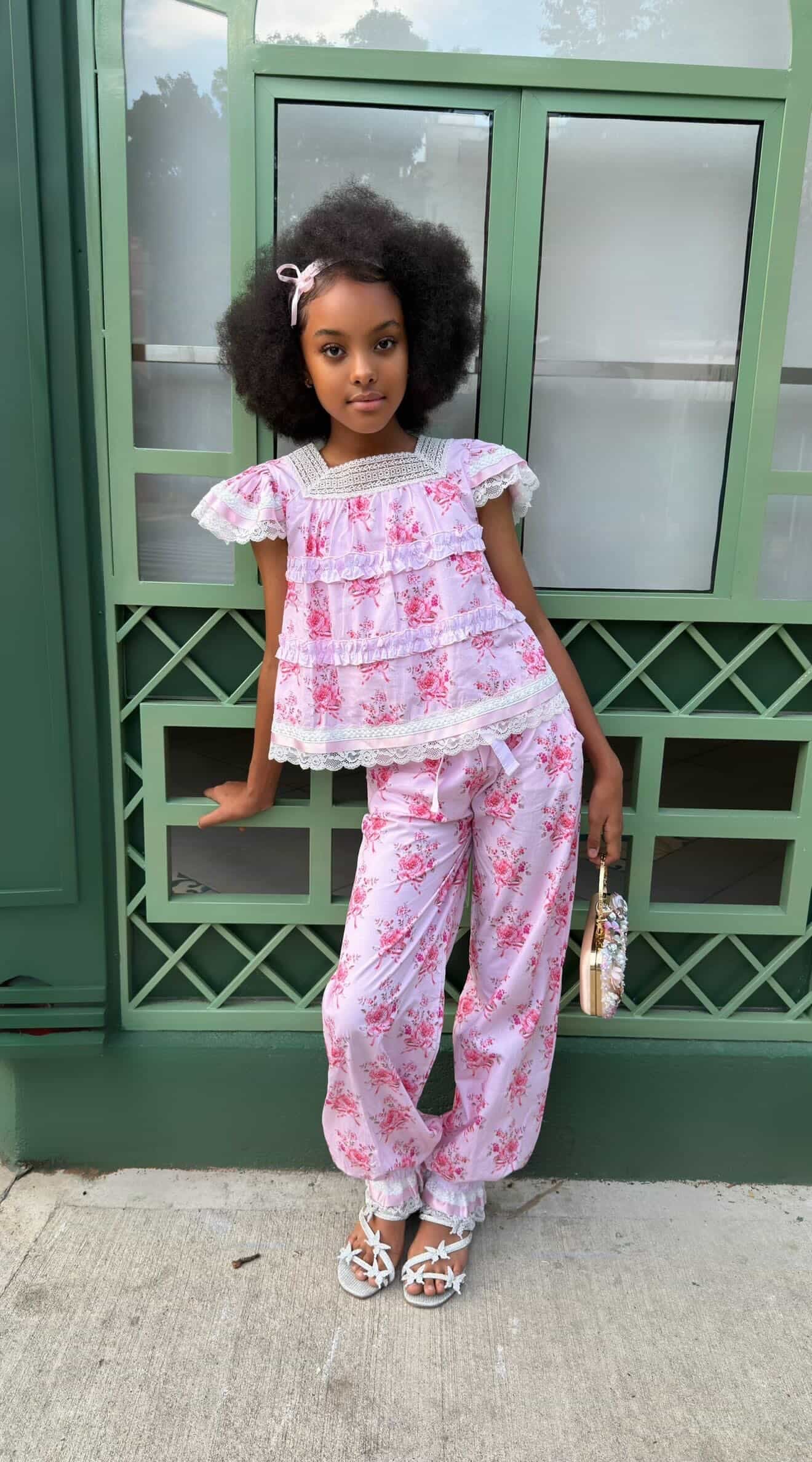 Amelia Pink Flower Print Pants - Image 8