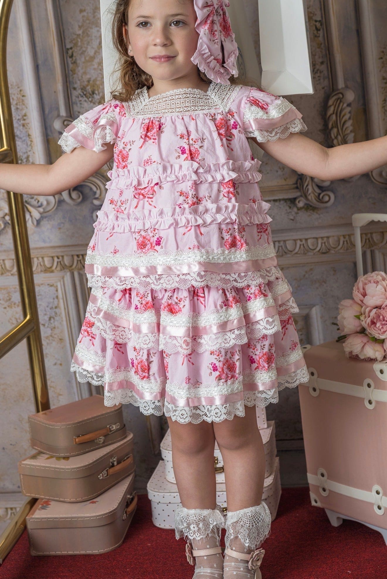 Amelia Pink Flower Print Skirt - Image 6