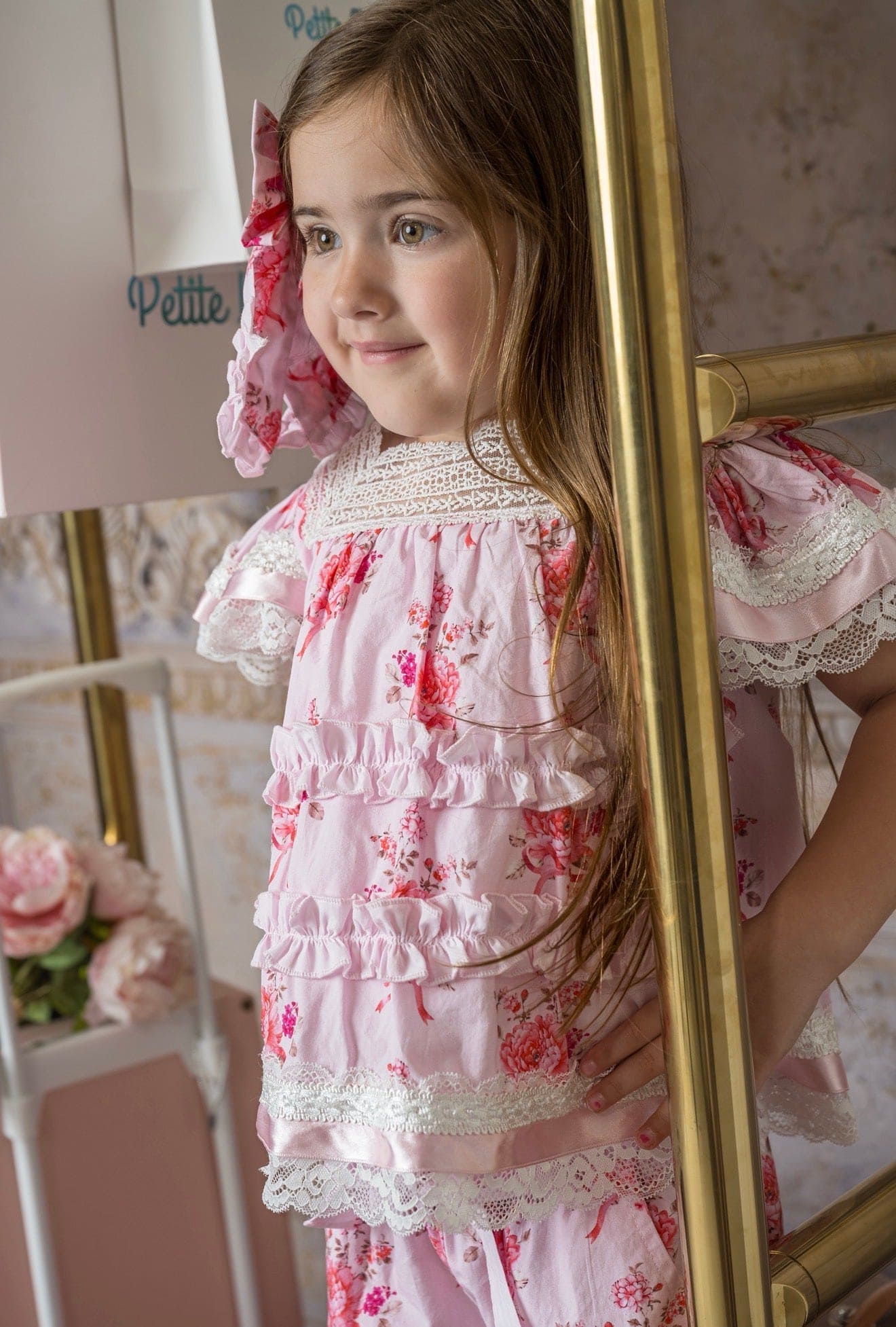 Amelia Pink Flower Print Short Sleeve Top - Image 4