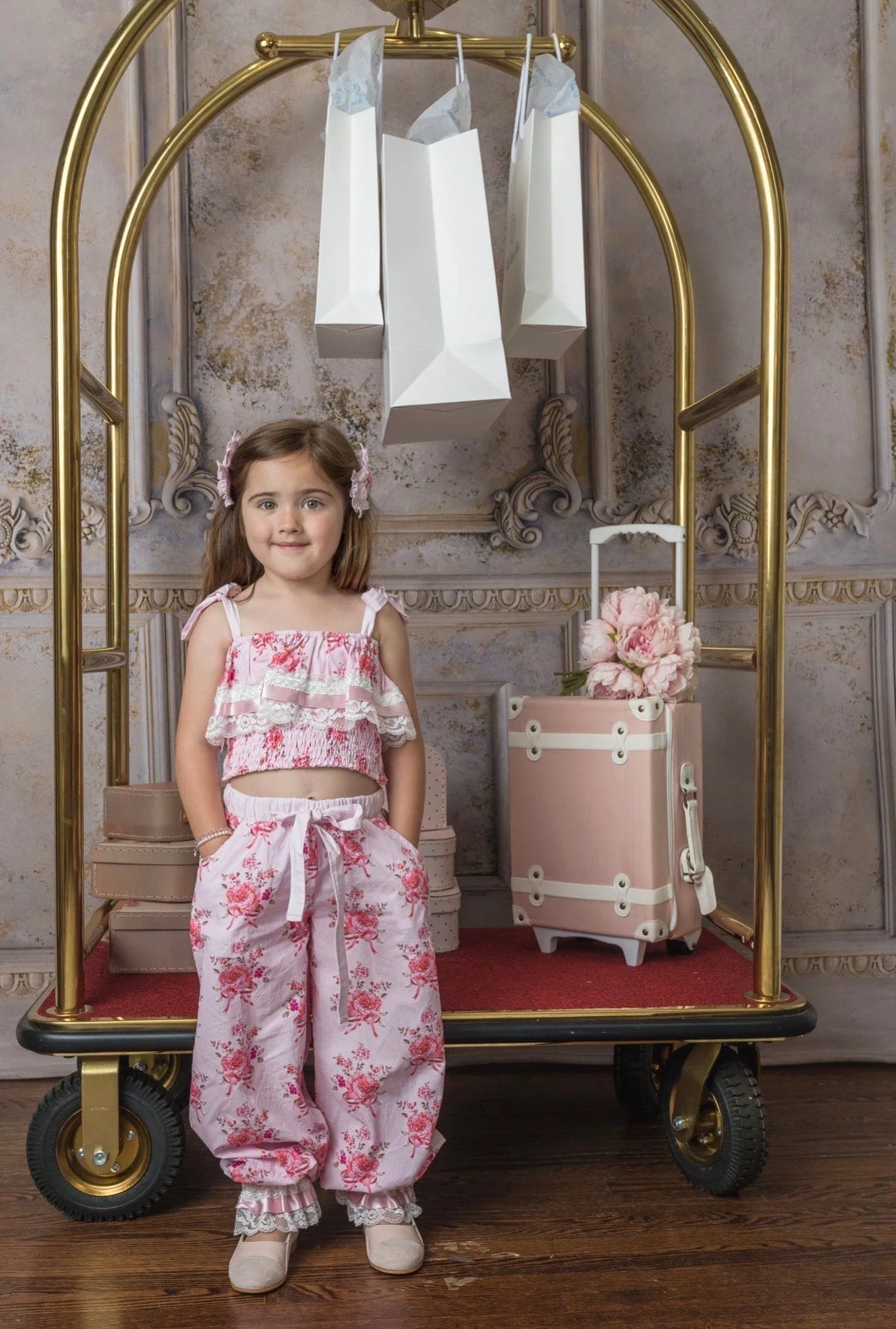 Amelia Pink Flower Print Pants - Image 2
