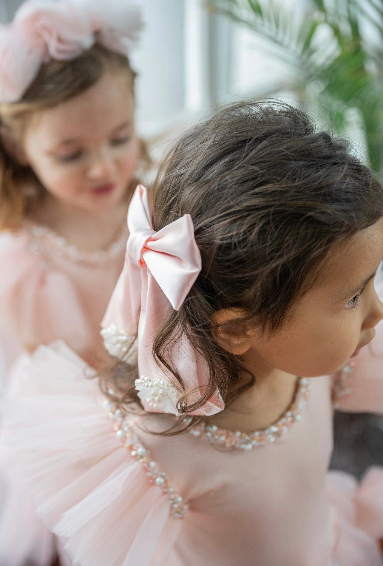 Anise Satin Embroidered Hair Bows - Image 10
