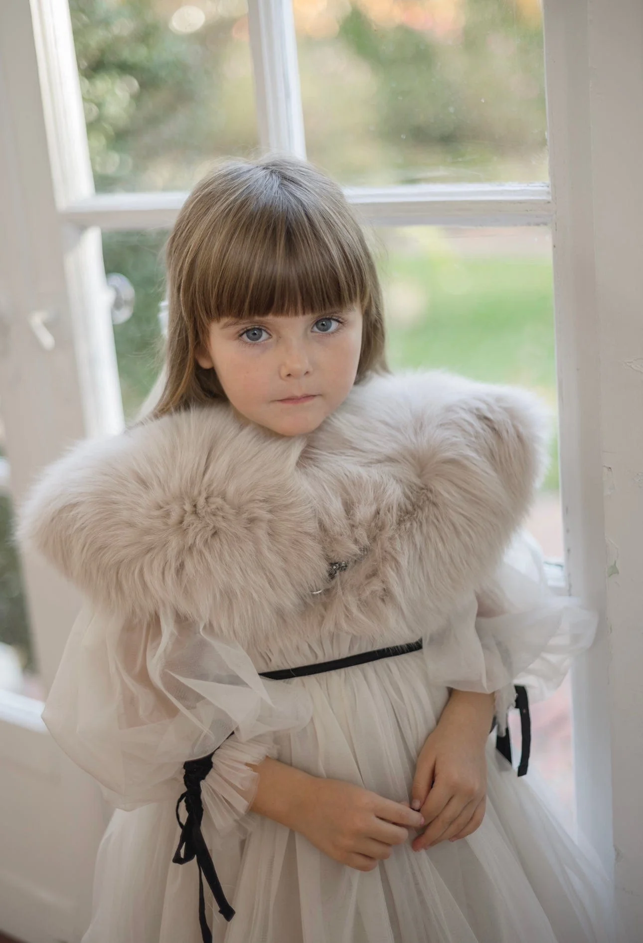 Anna Beige Fur Capelet - Image 4