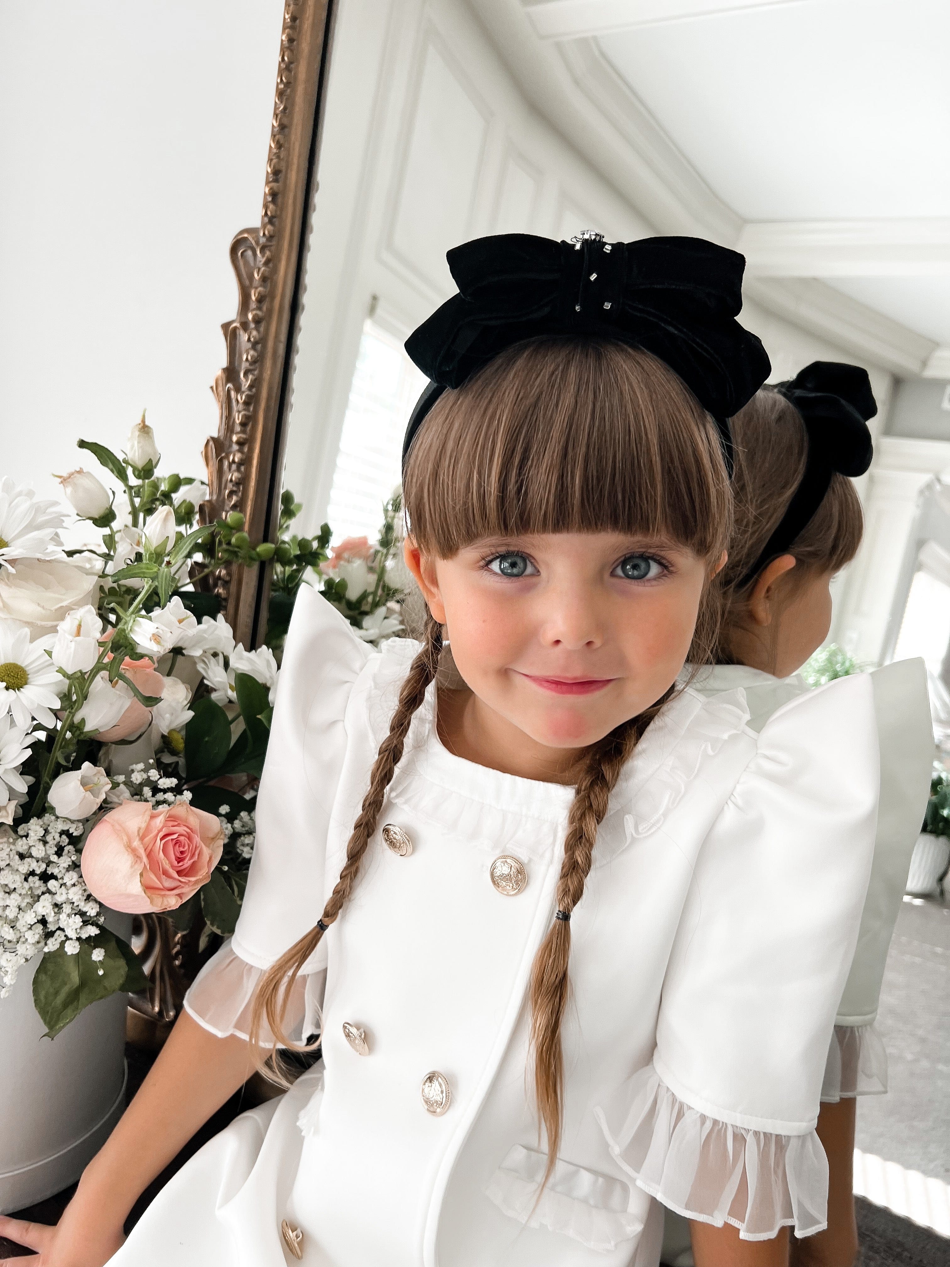 Audrey Black Velvet Headband - Image 5