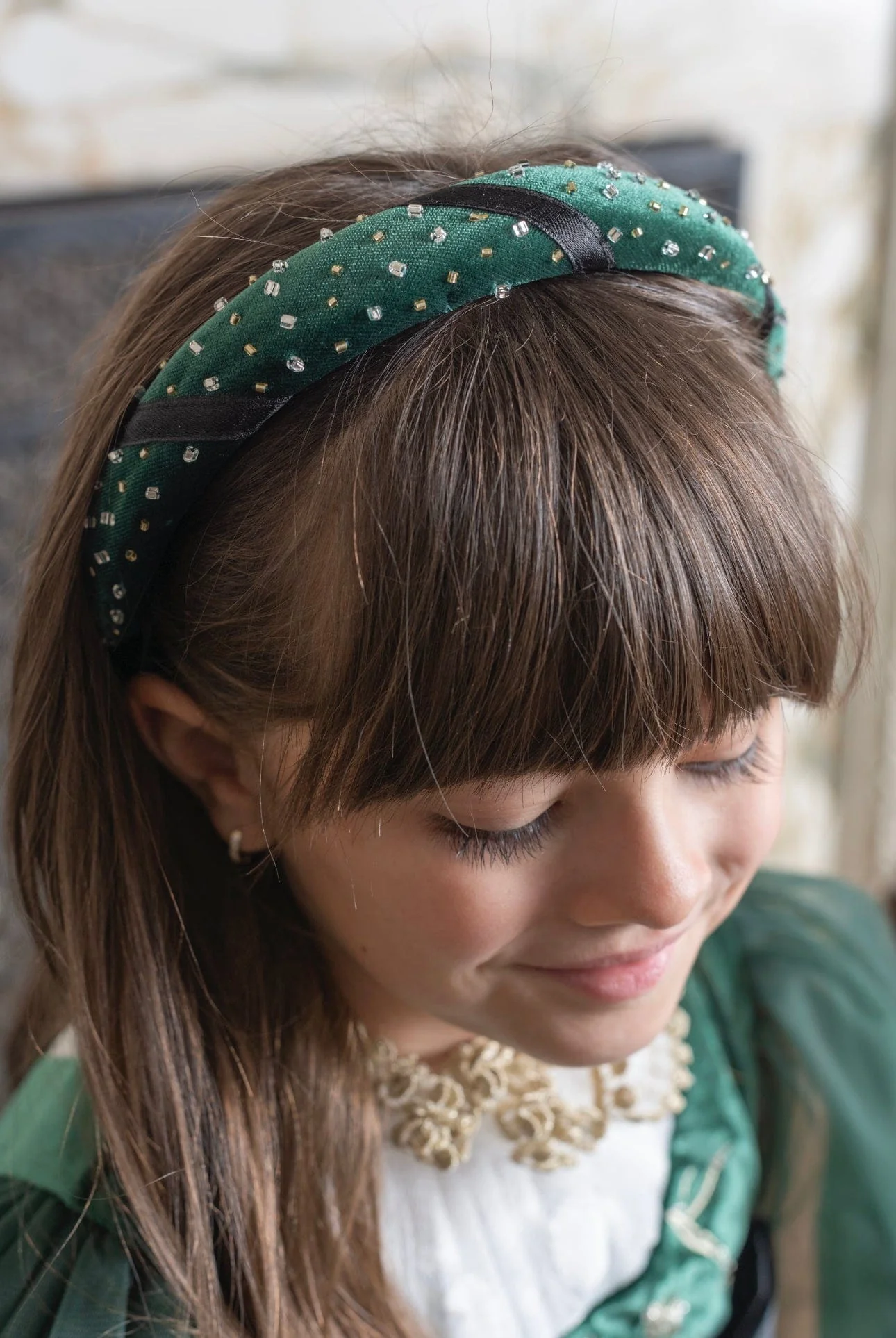 Aurora Royal Green Headband - Image 2