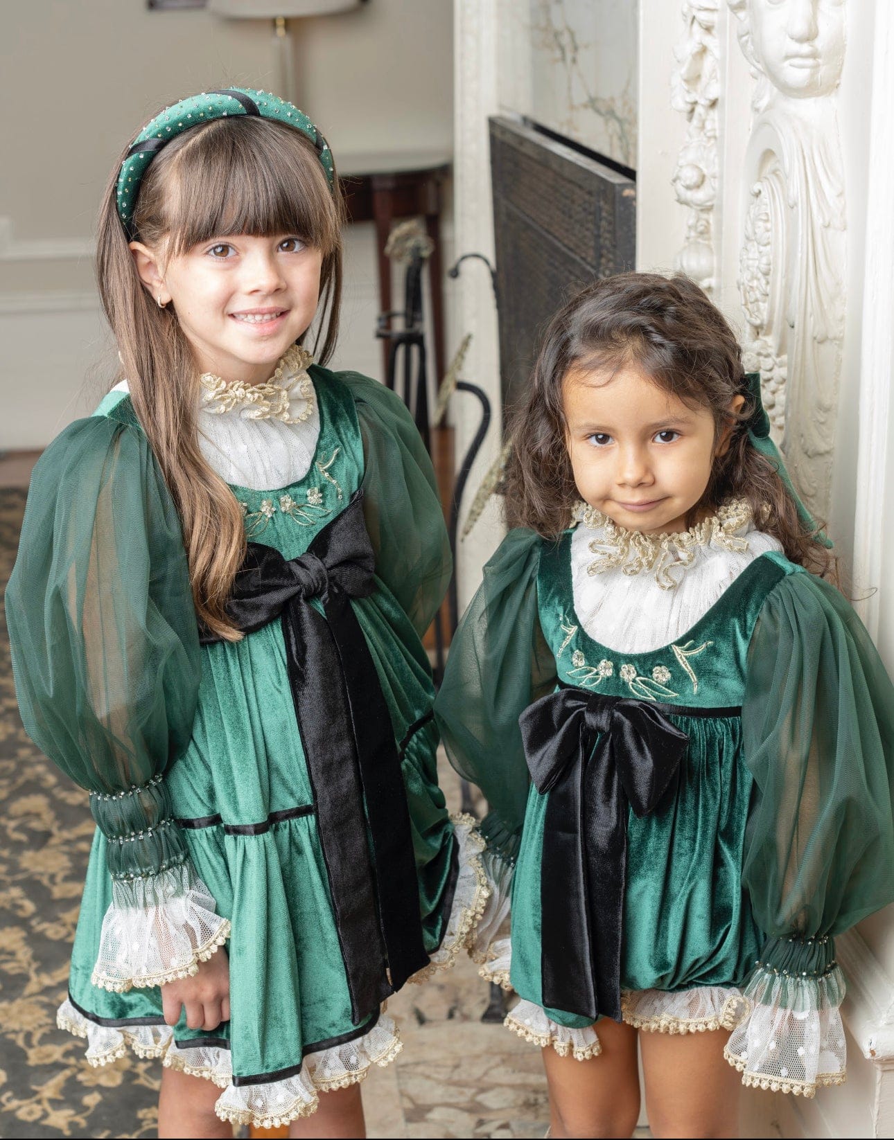 Aurora Royal Green Velour Dress - Image 10