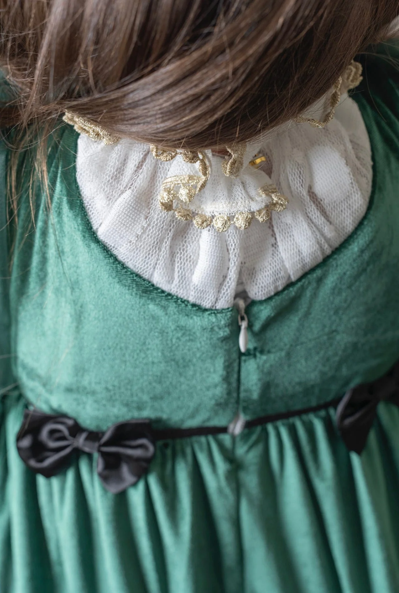 Aurora Royal Green Velour Dress - Image 12