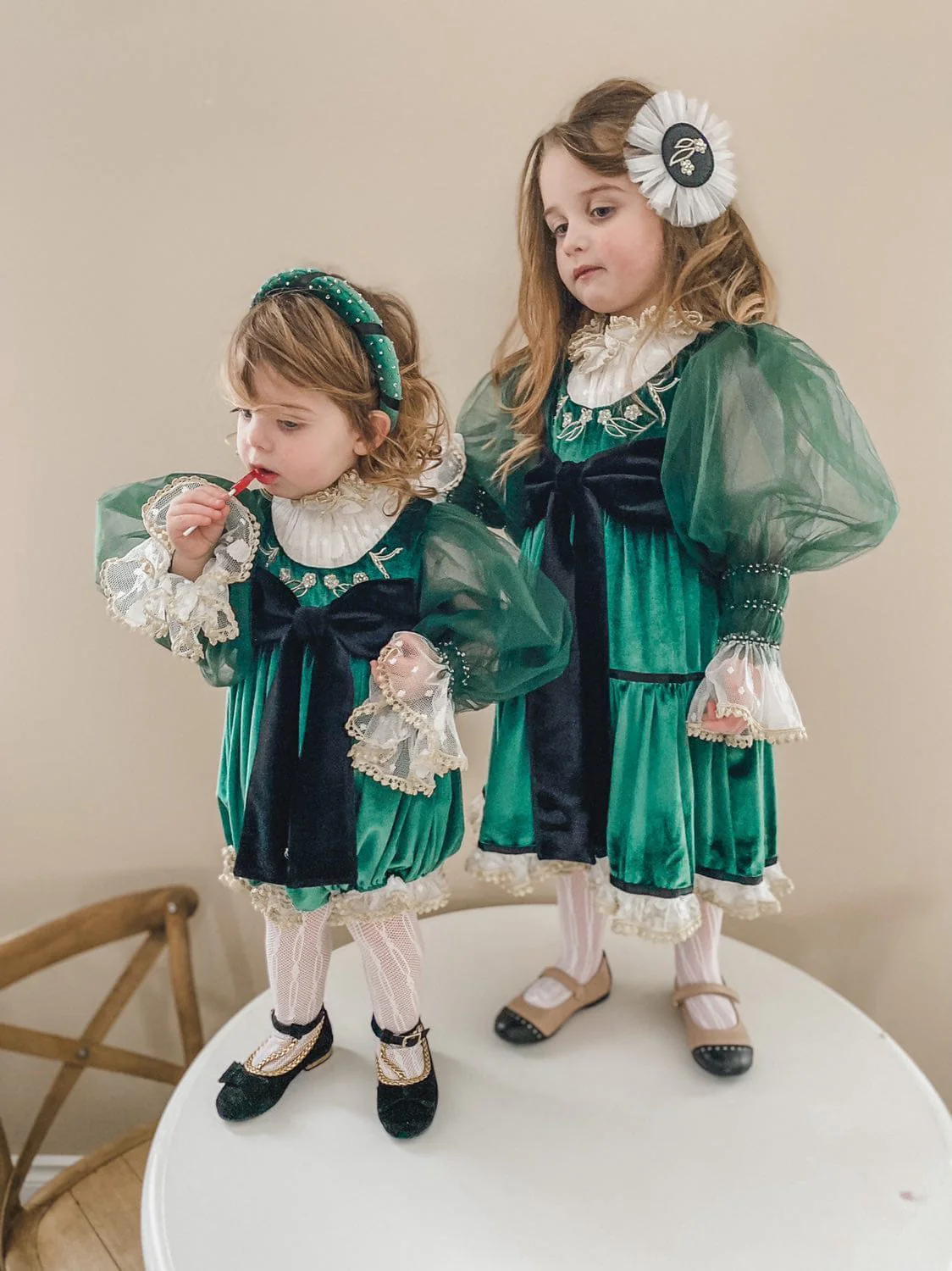 Aurora Royal Green Velour Dress - Image 13