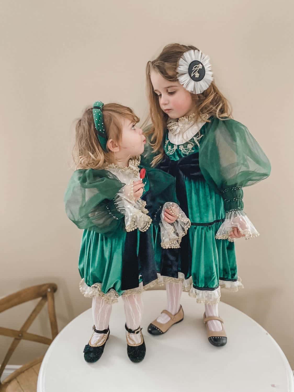 Aurora Royal Green Velour Dress - Image 14