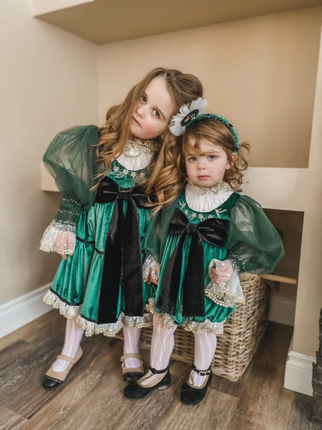 Aurora Royal Green Velour Dress - Image 5