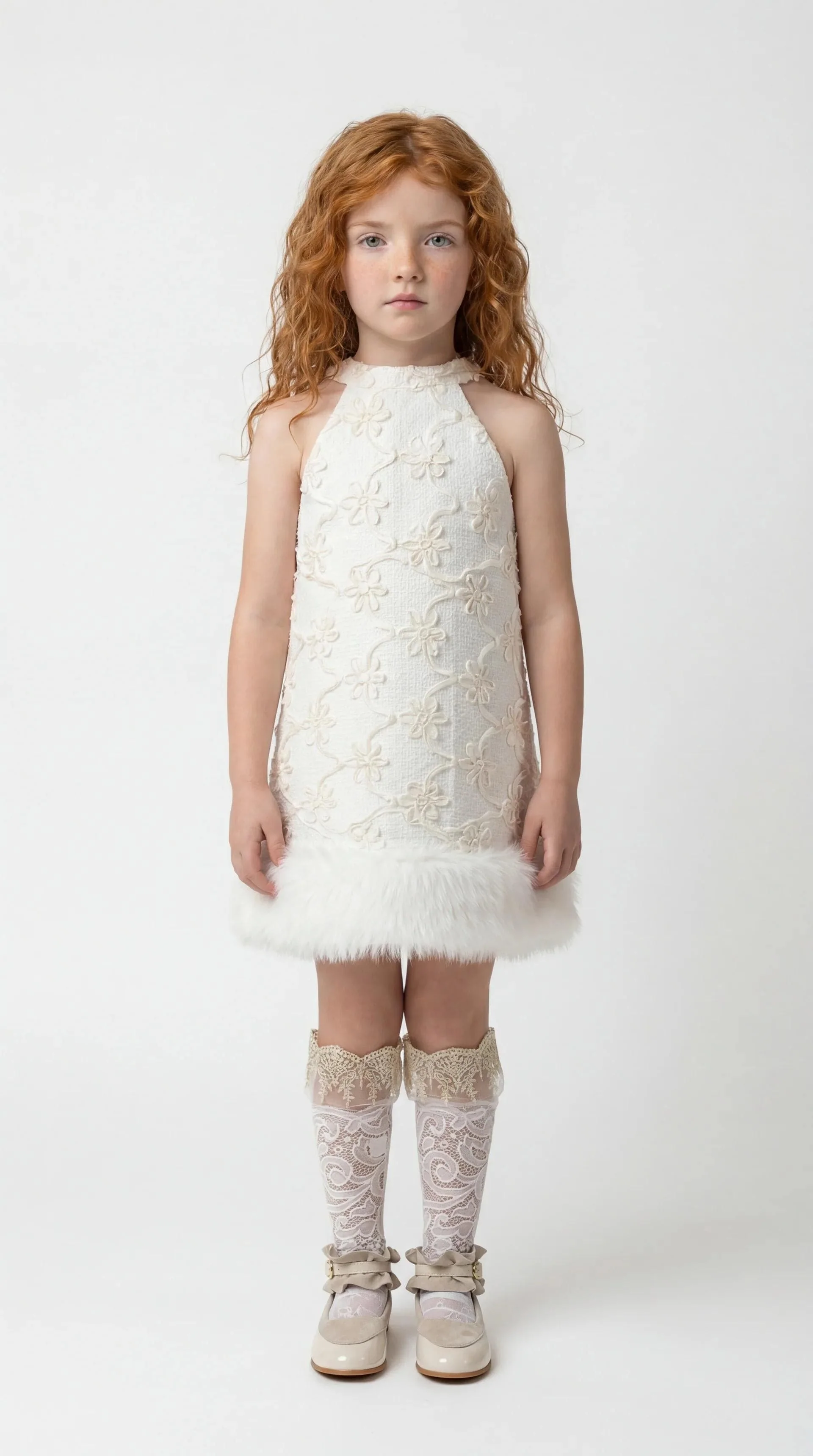 Aida Lace White and Gold Socks - Image 3