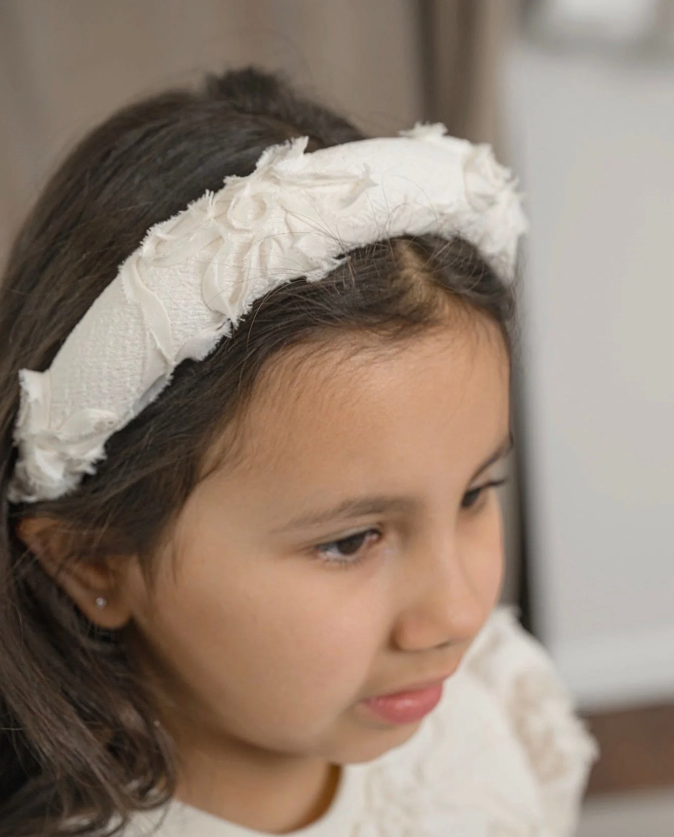 Ava Ivory Flower Headband - Image 7
