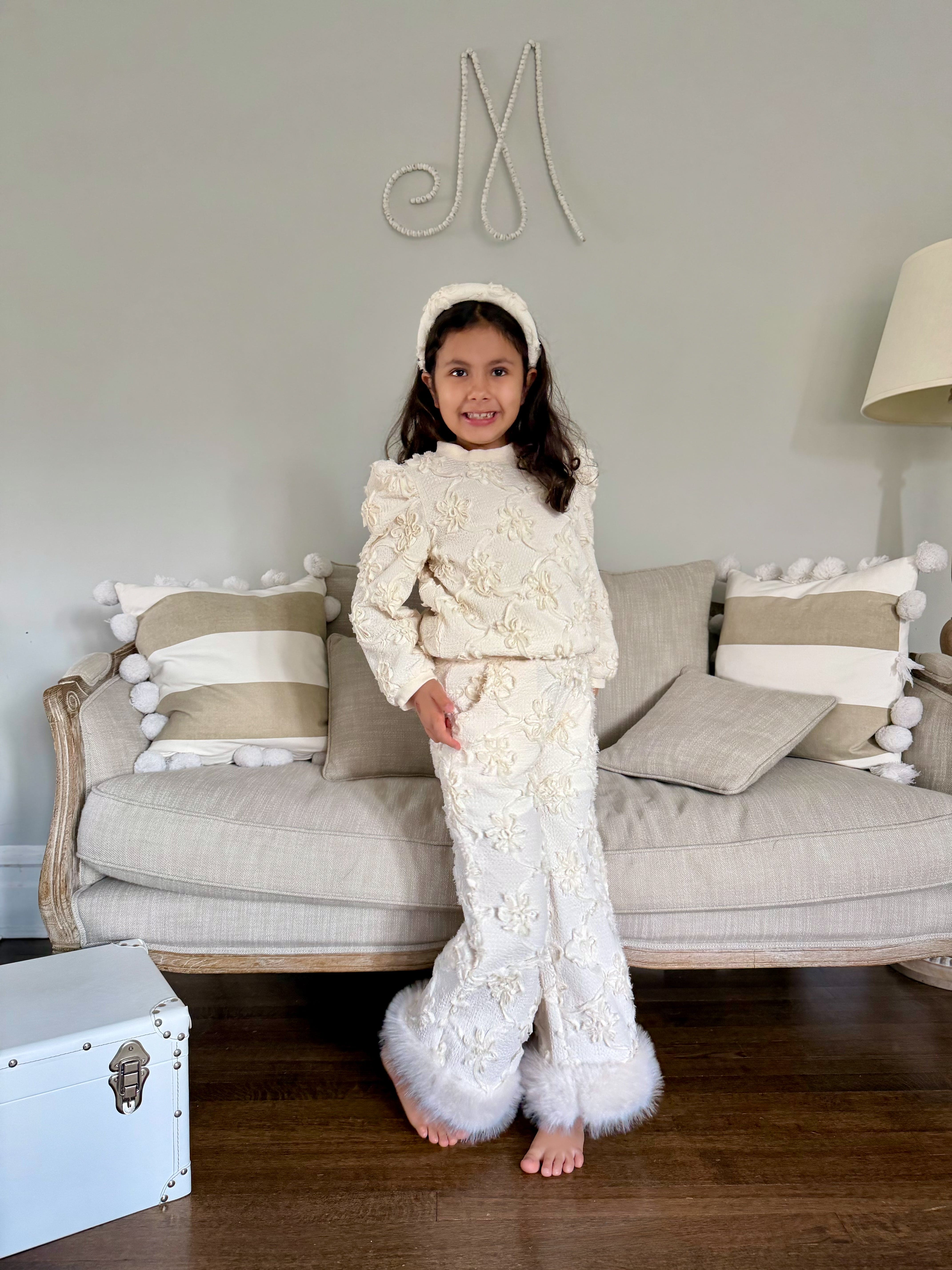 Ava Ivory Flower Wide Leg Pants - Image 5