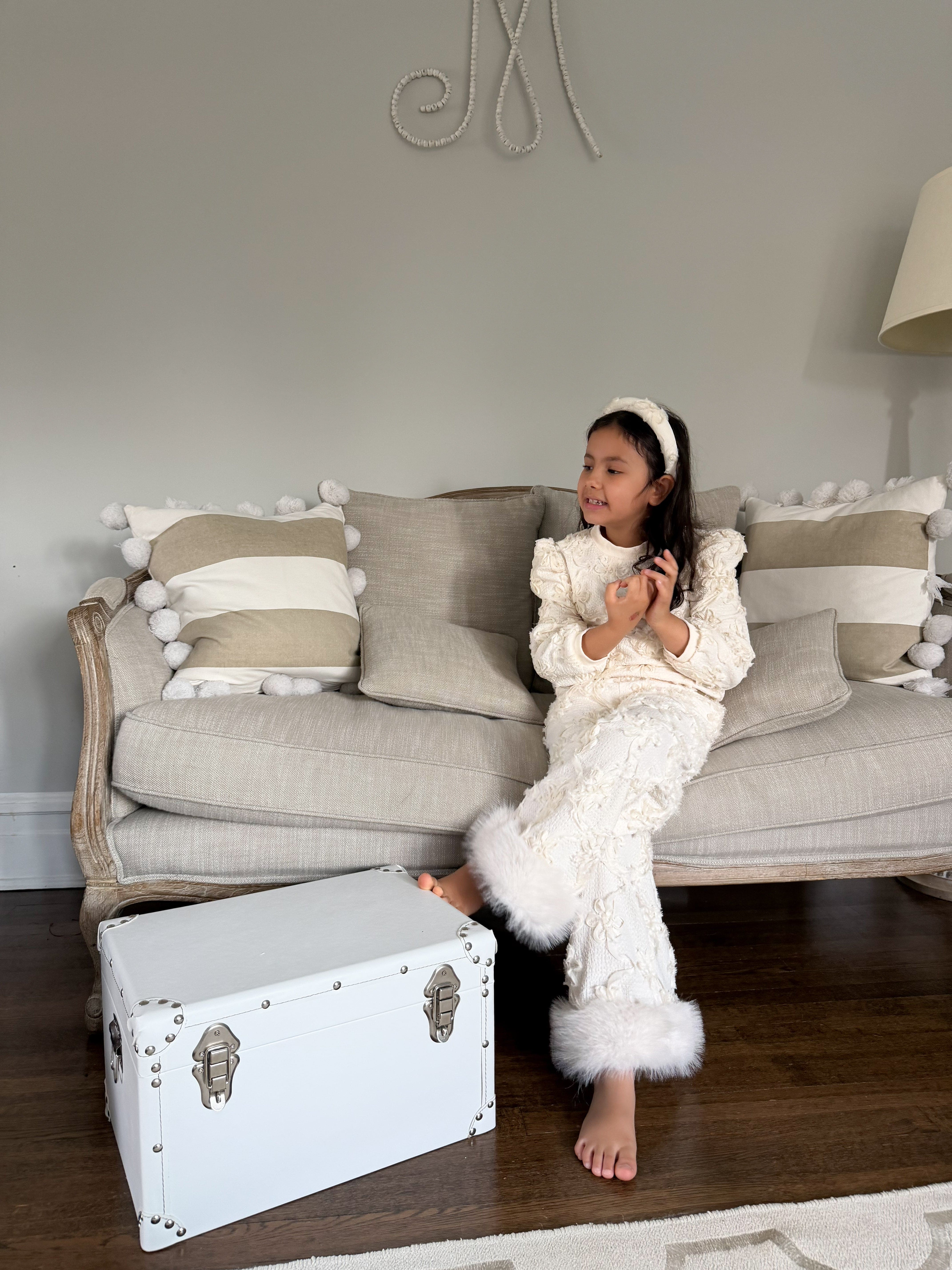 Ava Ivory Flower Wide Leg Pants - Image 9