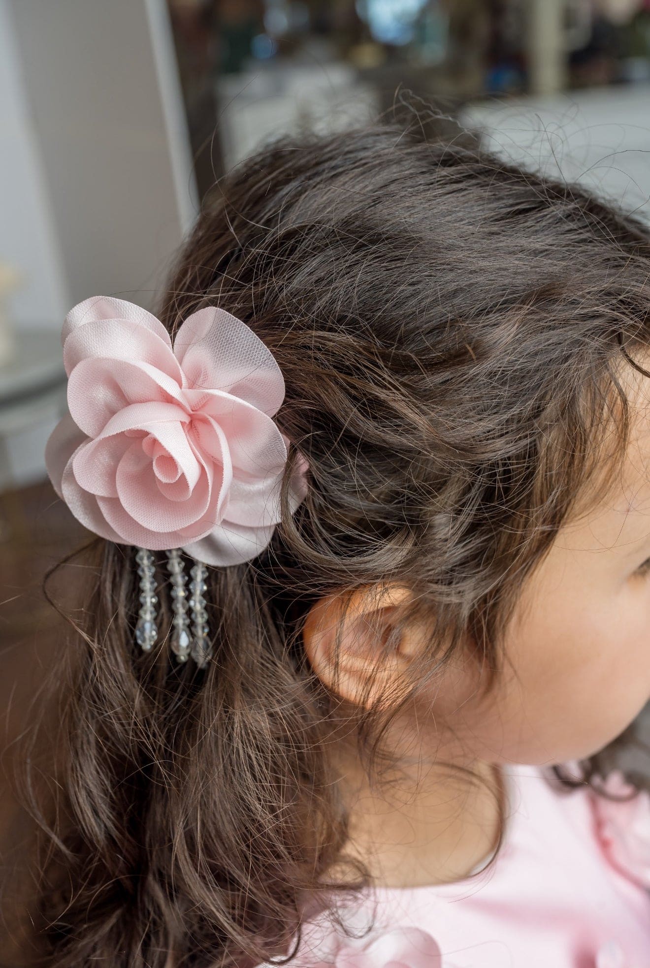 Azalea Pink Flower Hair Clip - Image 2
