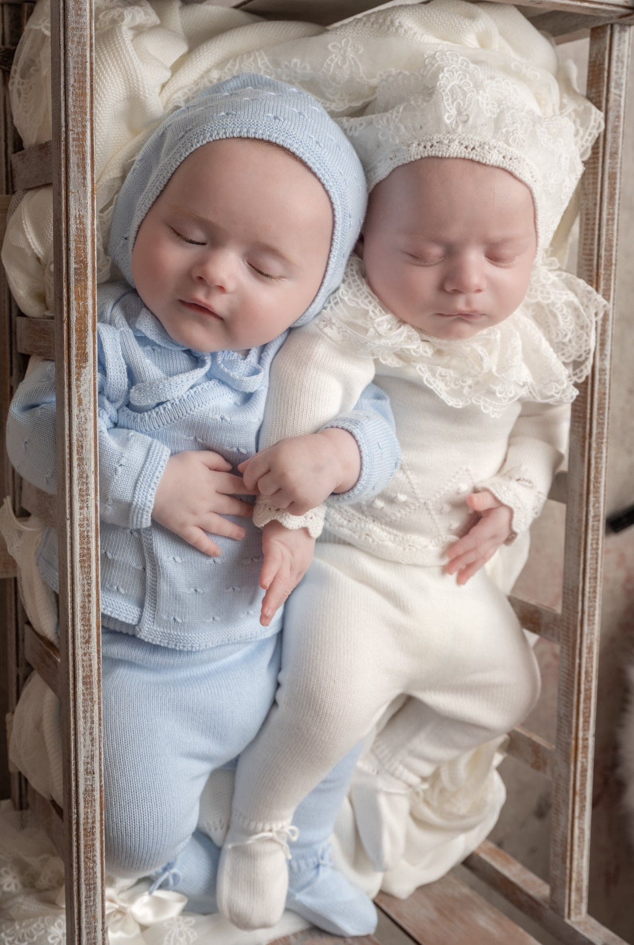 Baby Blue Three Piece Spanish Knit Baby Set - Image 4
