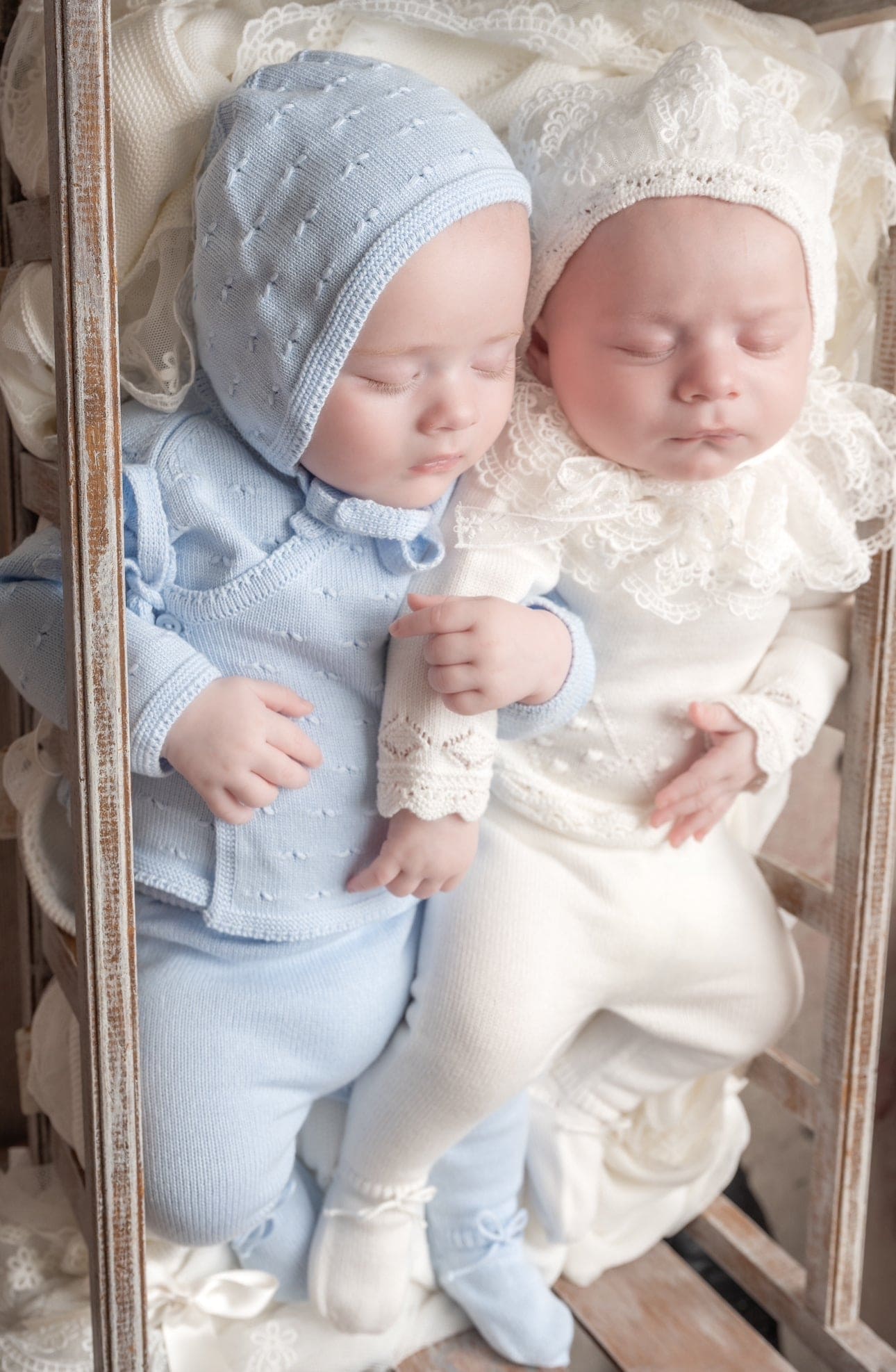 Baby Blue Three Piece Spanish Knit Baby Set - Image 7