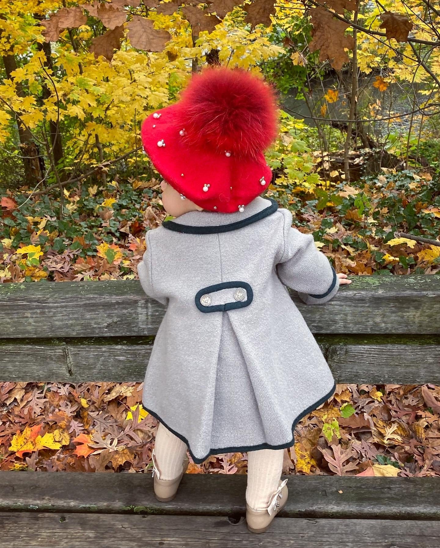 Baby Wool Beret with Pearls - Image 13