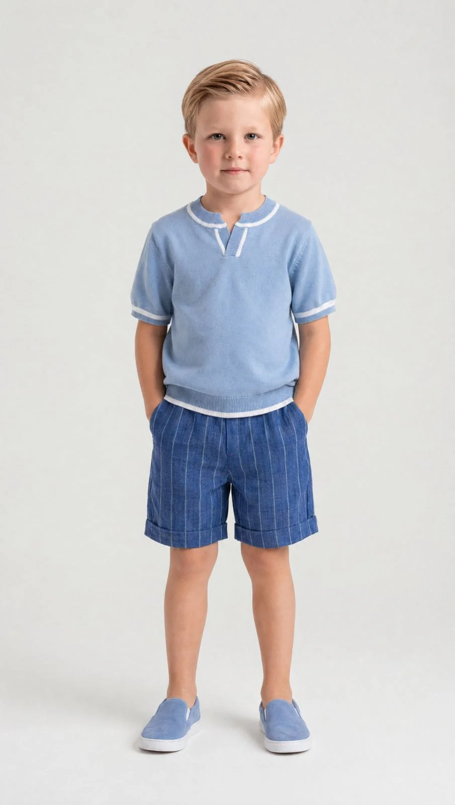 Baxter Blue Cotton Knit Shirt - Image 2