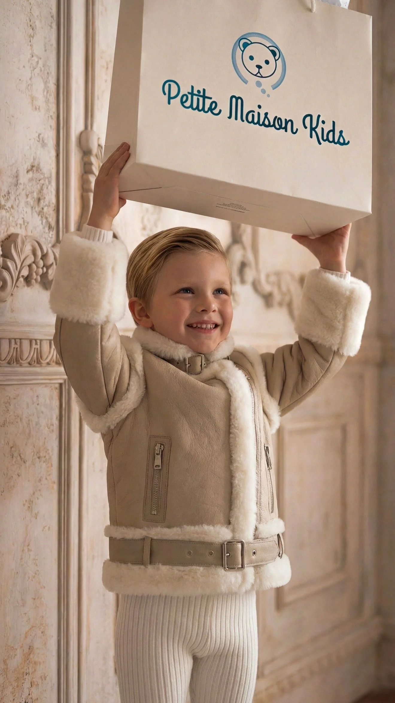 Beige Sheepskin Leather Jacket - Image 10