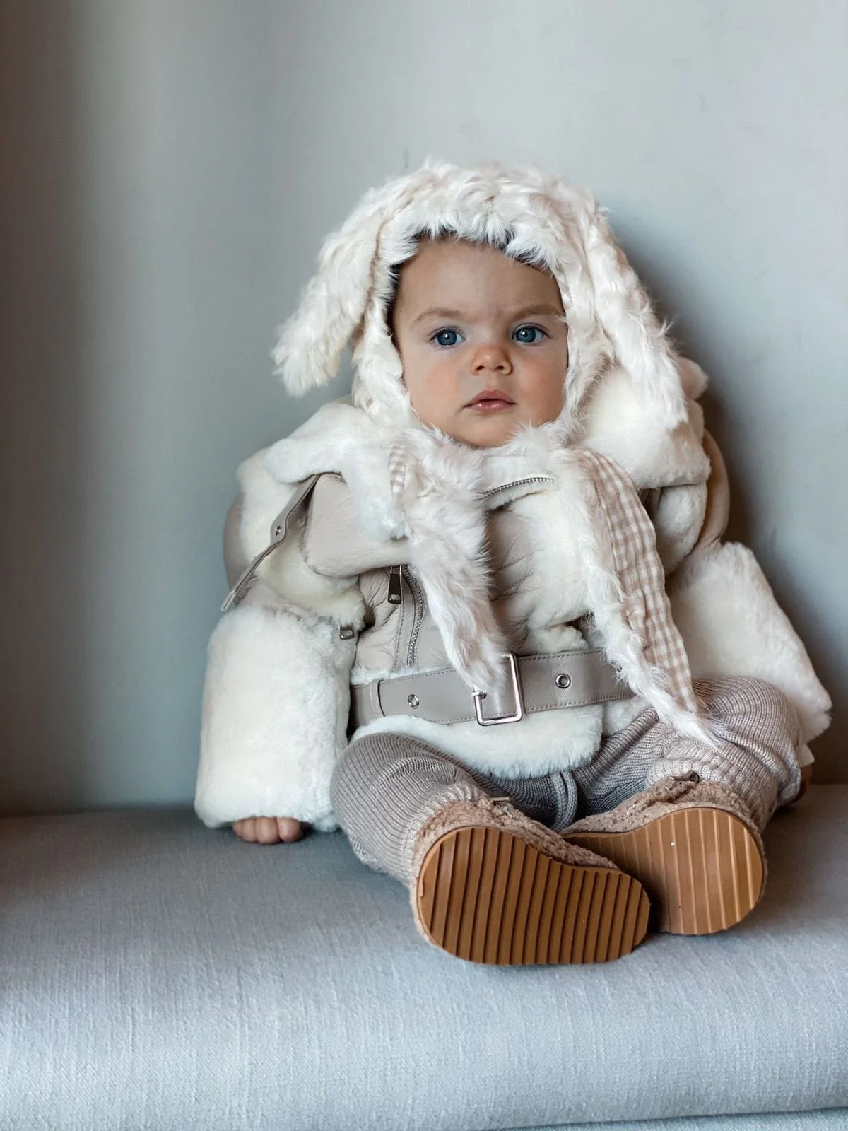 Beige Sheepskin Leather Jacket - Image 11