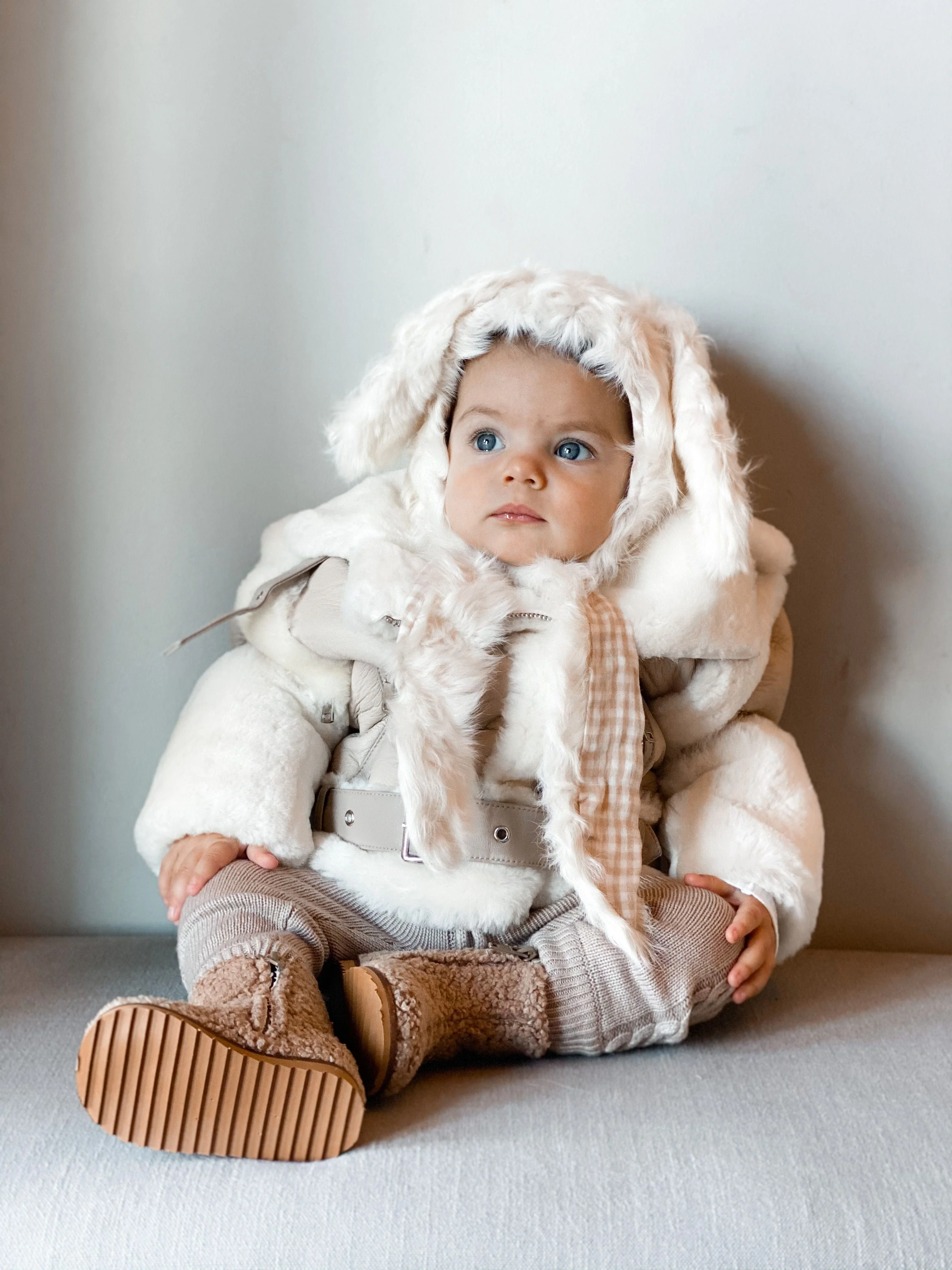 Beige Sheepskin Leather Jacket - Image 13