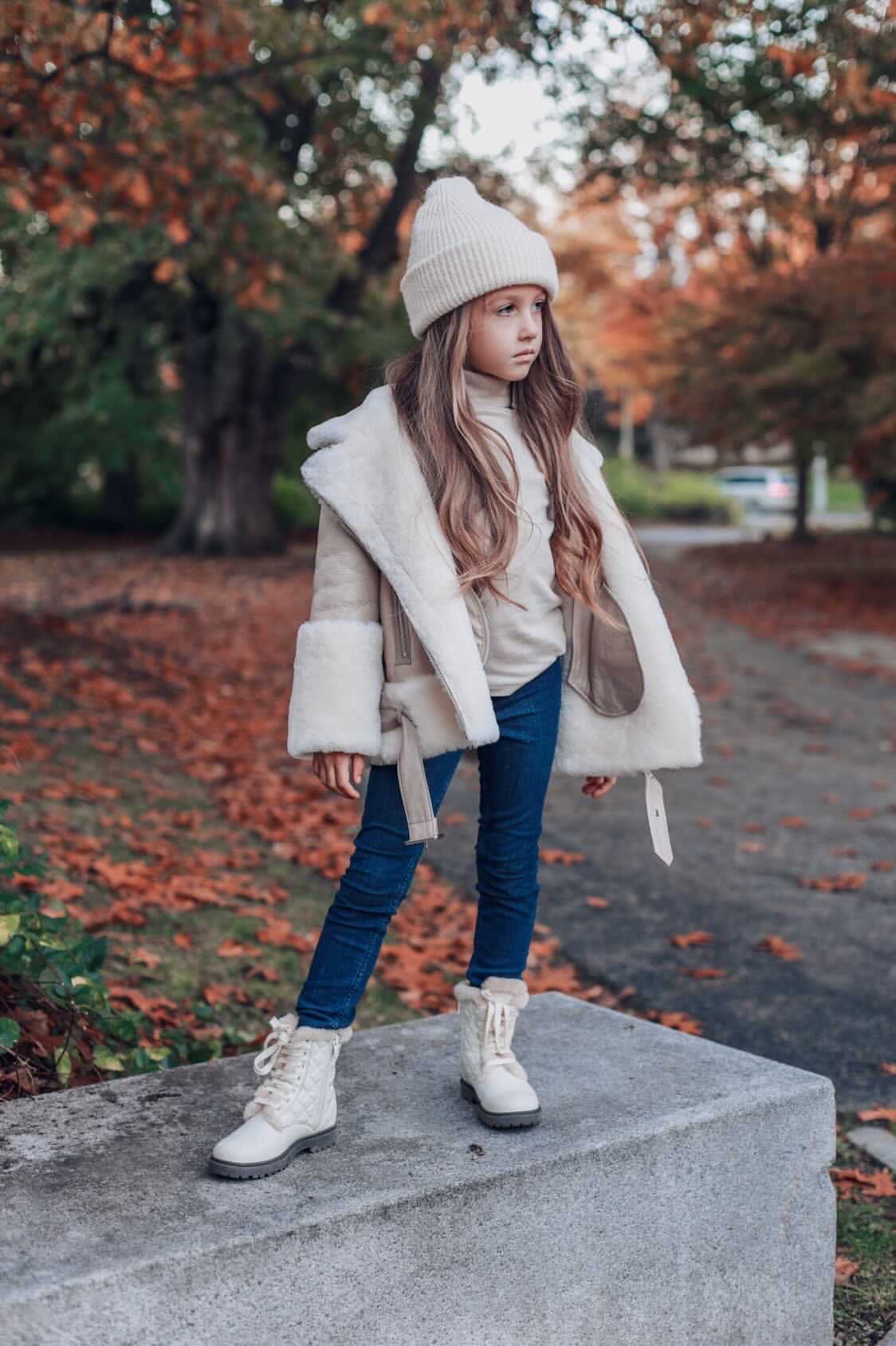 Beige Sheepskin Leather Jacket - Image 15