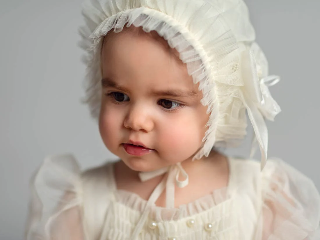 Bella Buttermilk Tulle Bonnet - Image 12