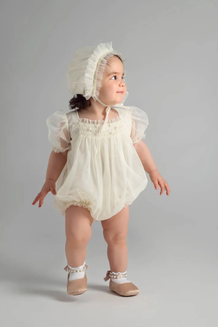 Bella Buttermilk Tulle Romper - Image 11