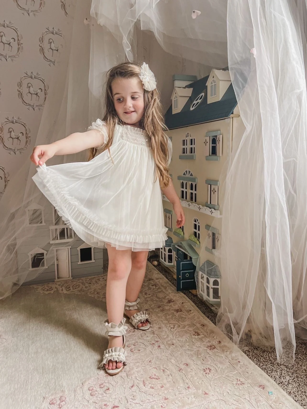 Bella Buttermilk Tulle Dress - Image 17