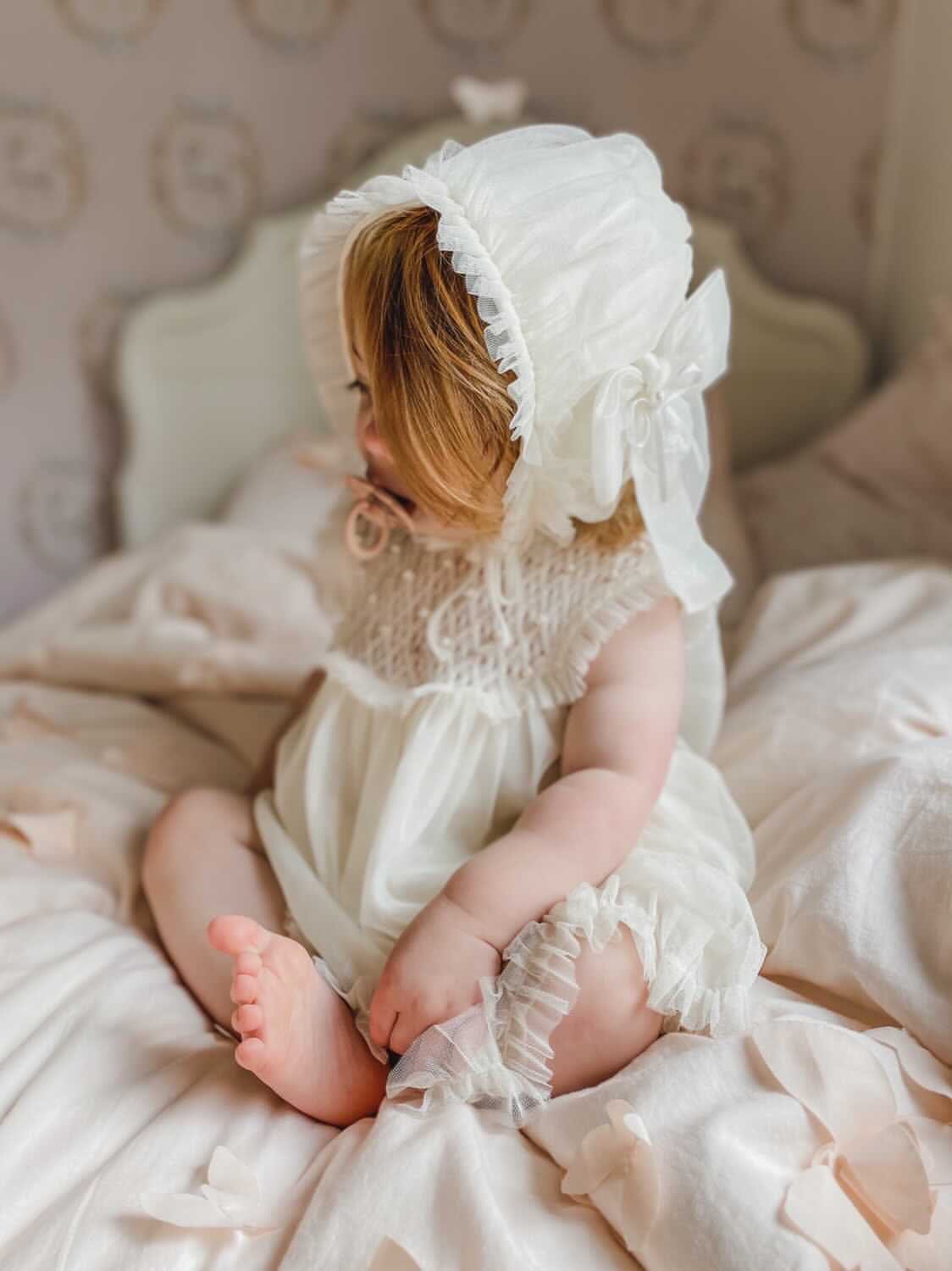 Bella Buttermilk Tulle Blouse and Bloomers Set - Image 4