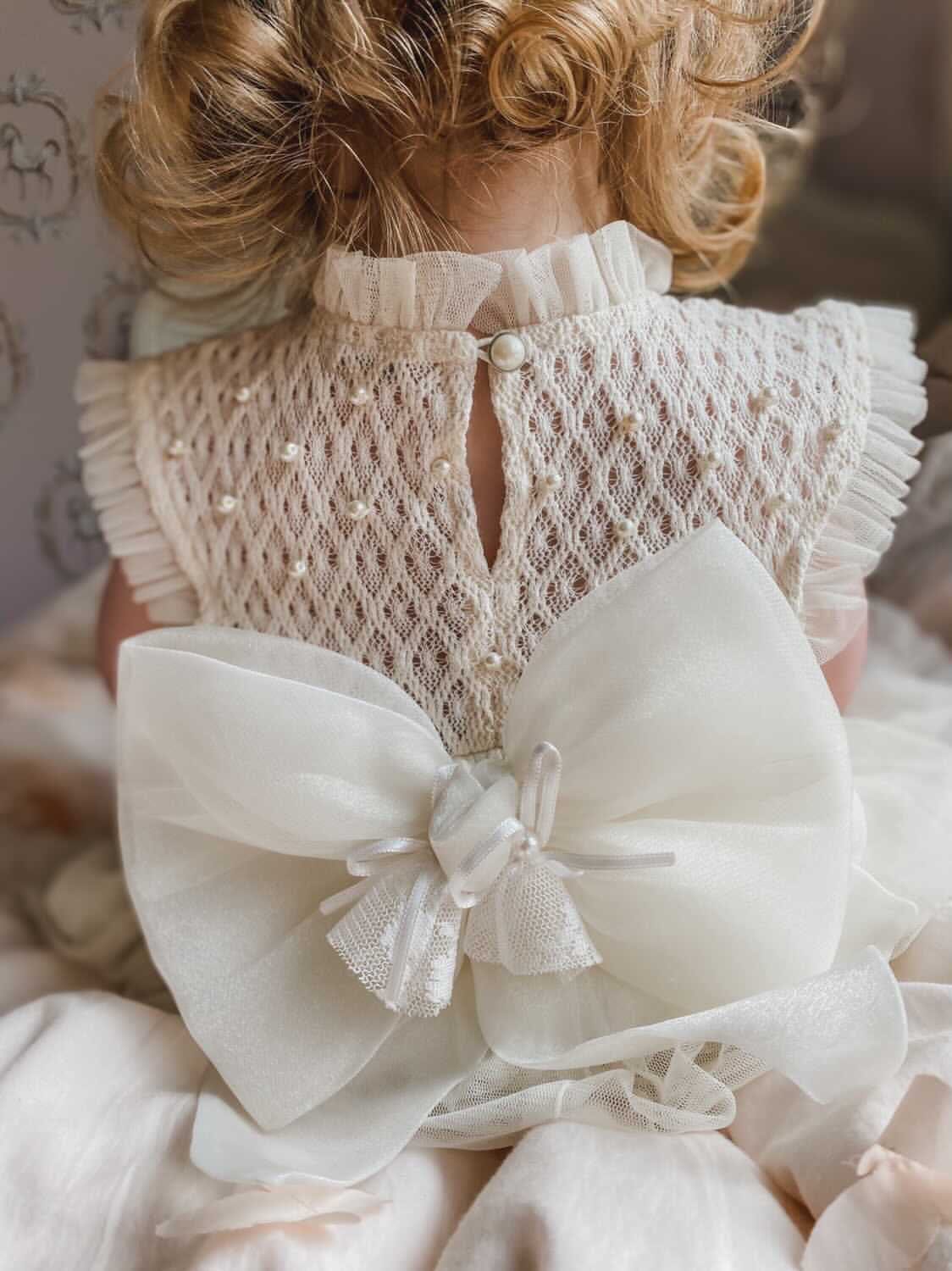 Bella Buttermilk Tulle Blouse and Bloomers Set - Image 5
