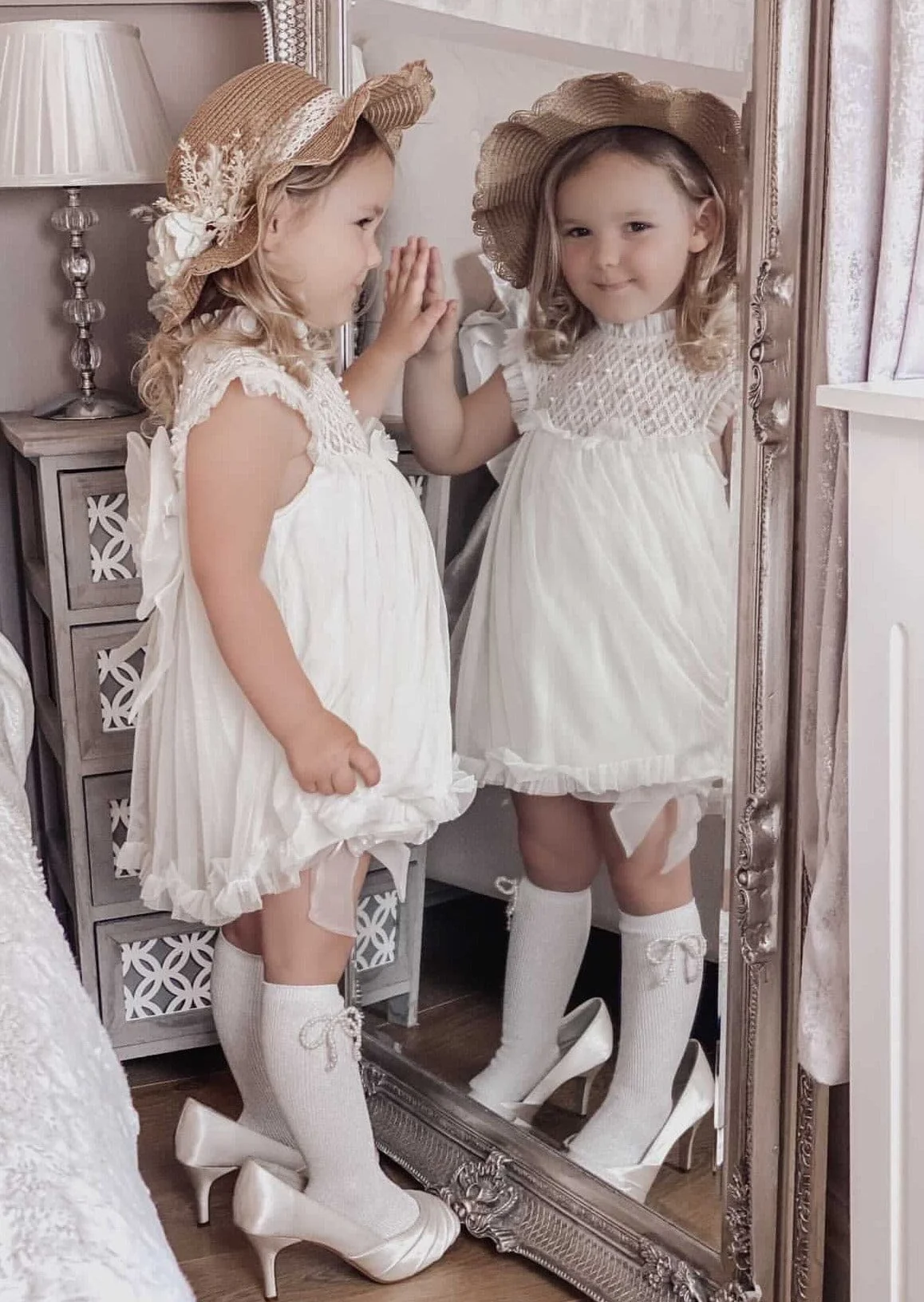 Bella Buttermilk Tulle Blouse and Bloomers Set - Image 8
