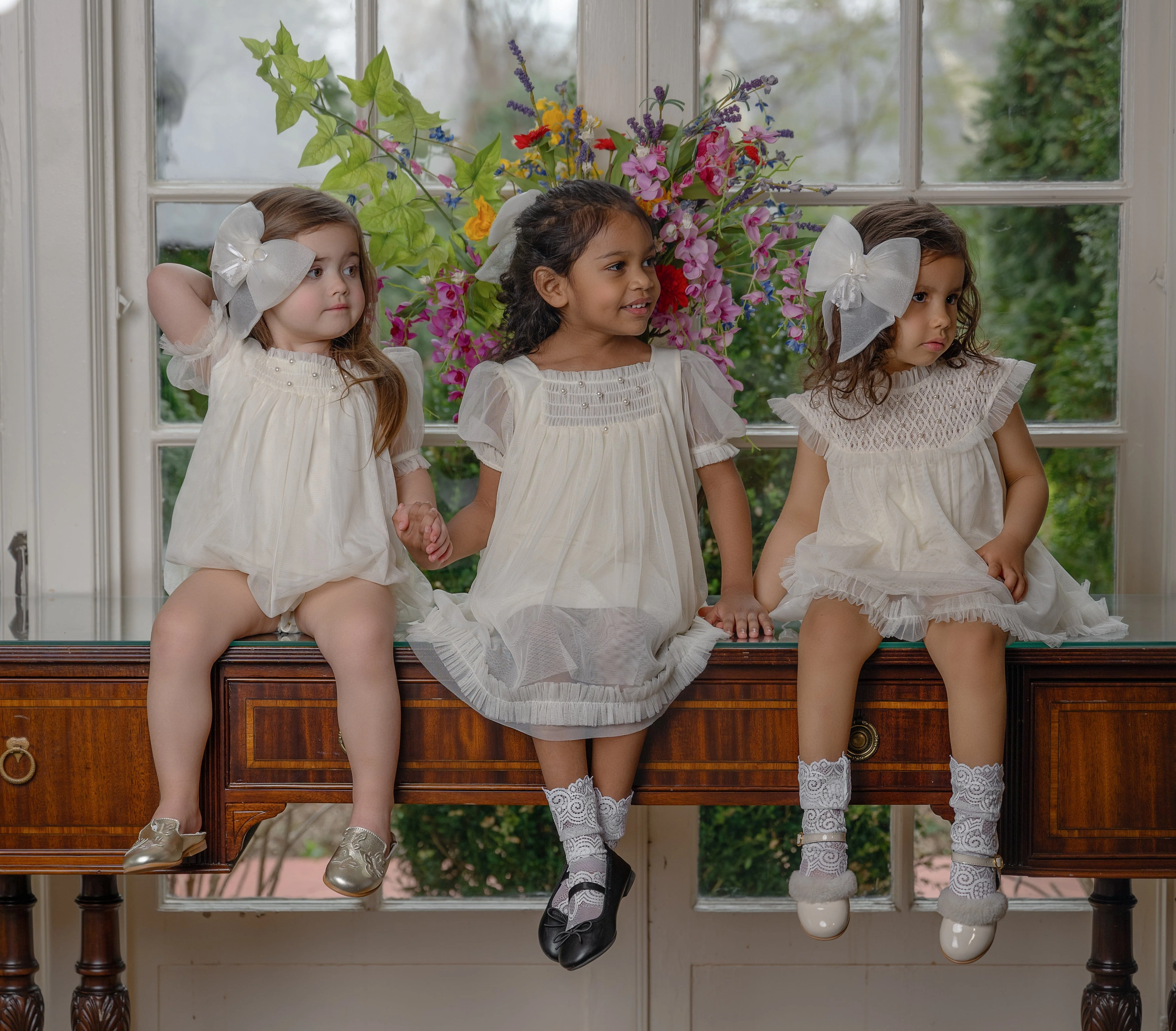 Bella Buttermilk Tulle Blouse and Bloomers Set - Image 9