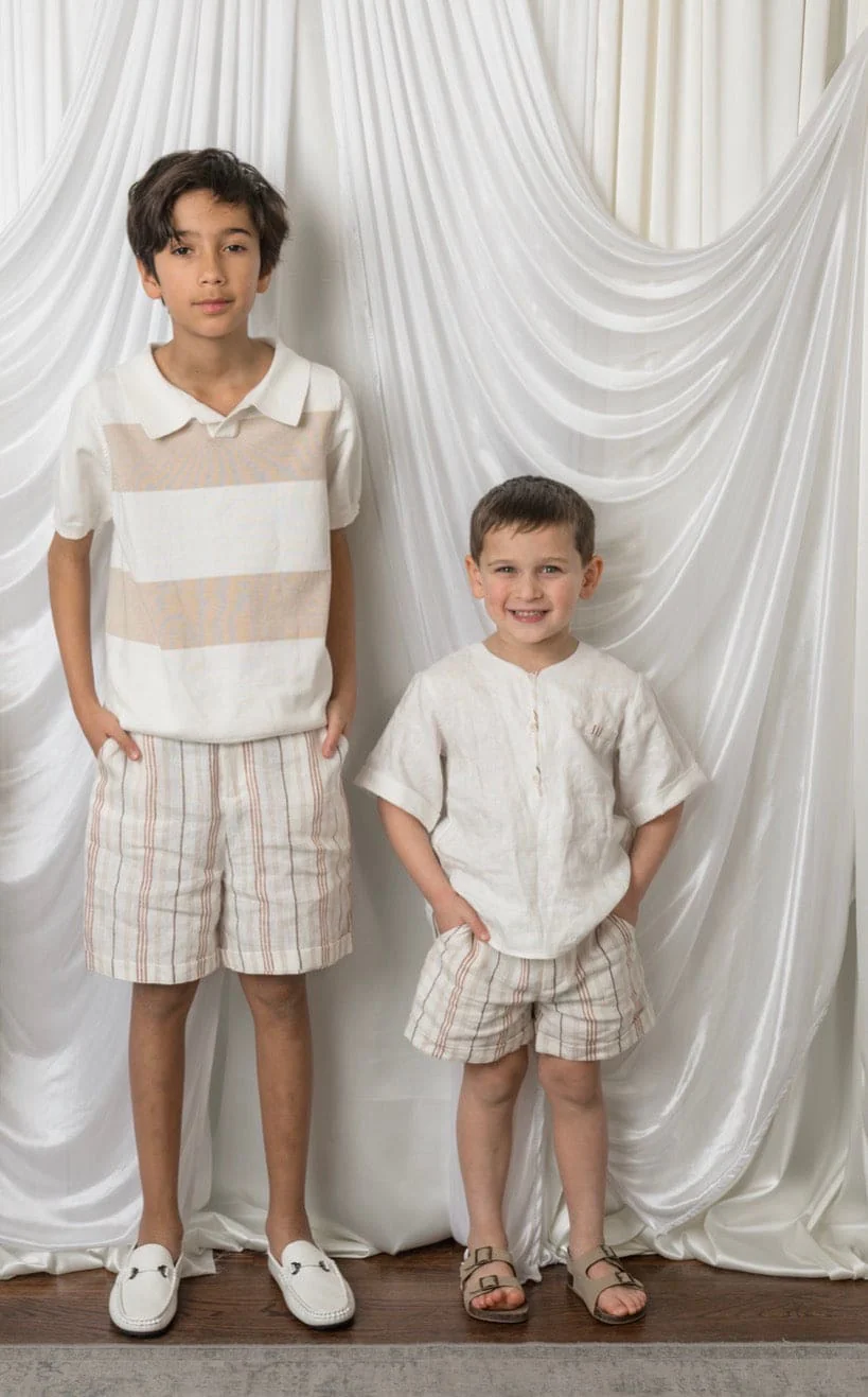 Bennet White And Beige Cotton Knit Shirt - Image 6