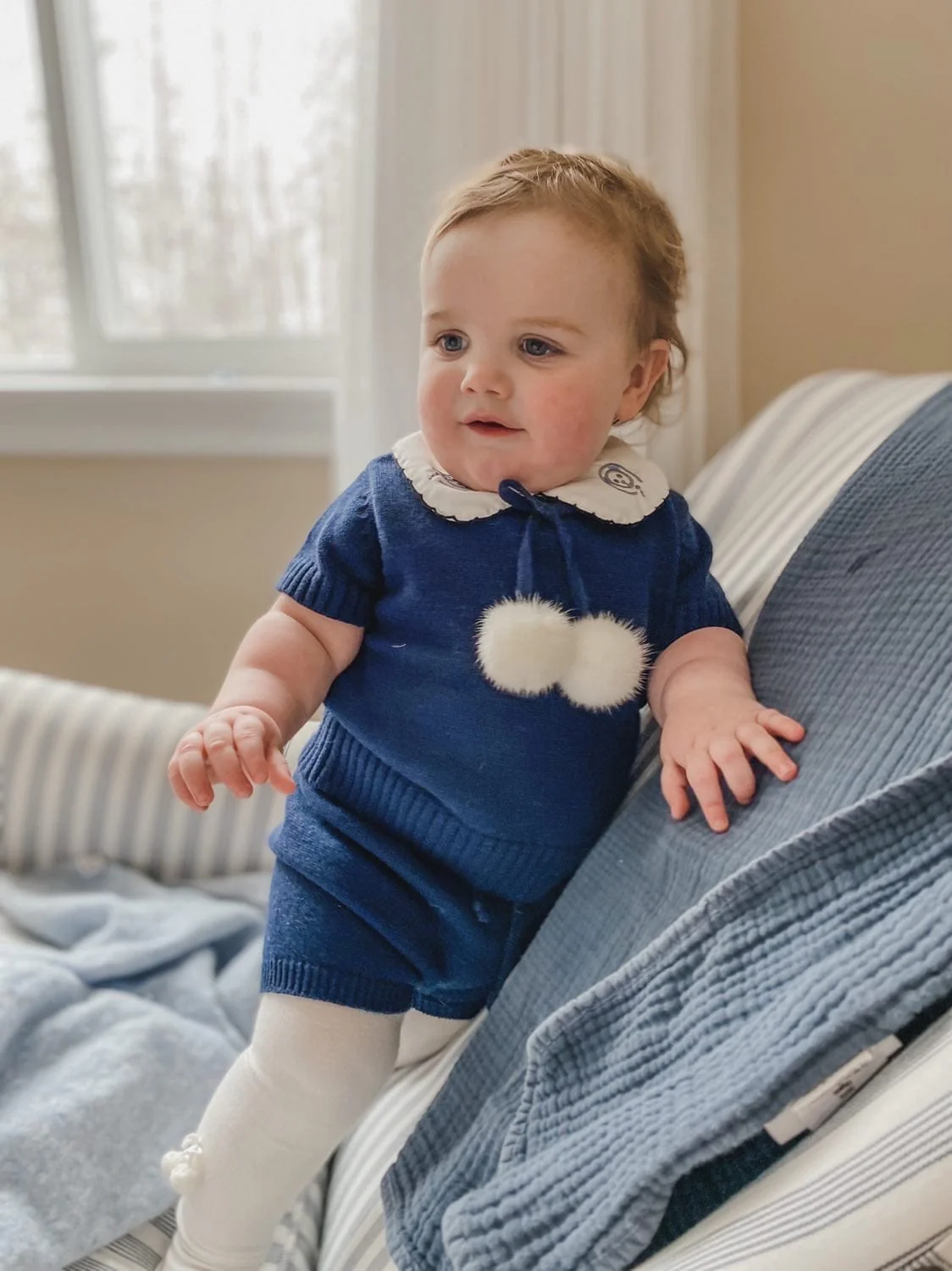 Billie Navy Knit Top and Shorts Set - Image 11