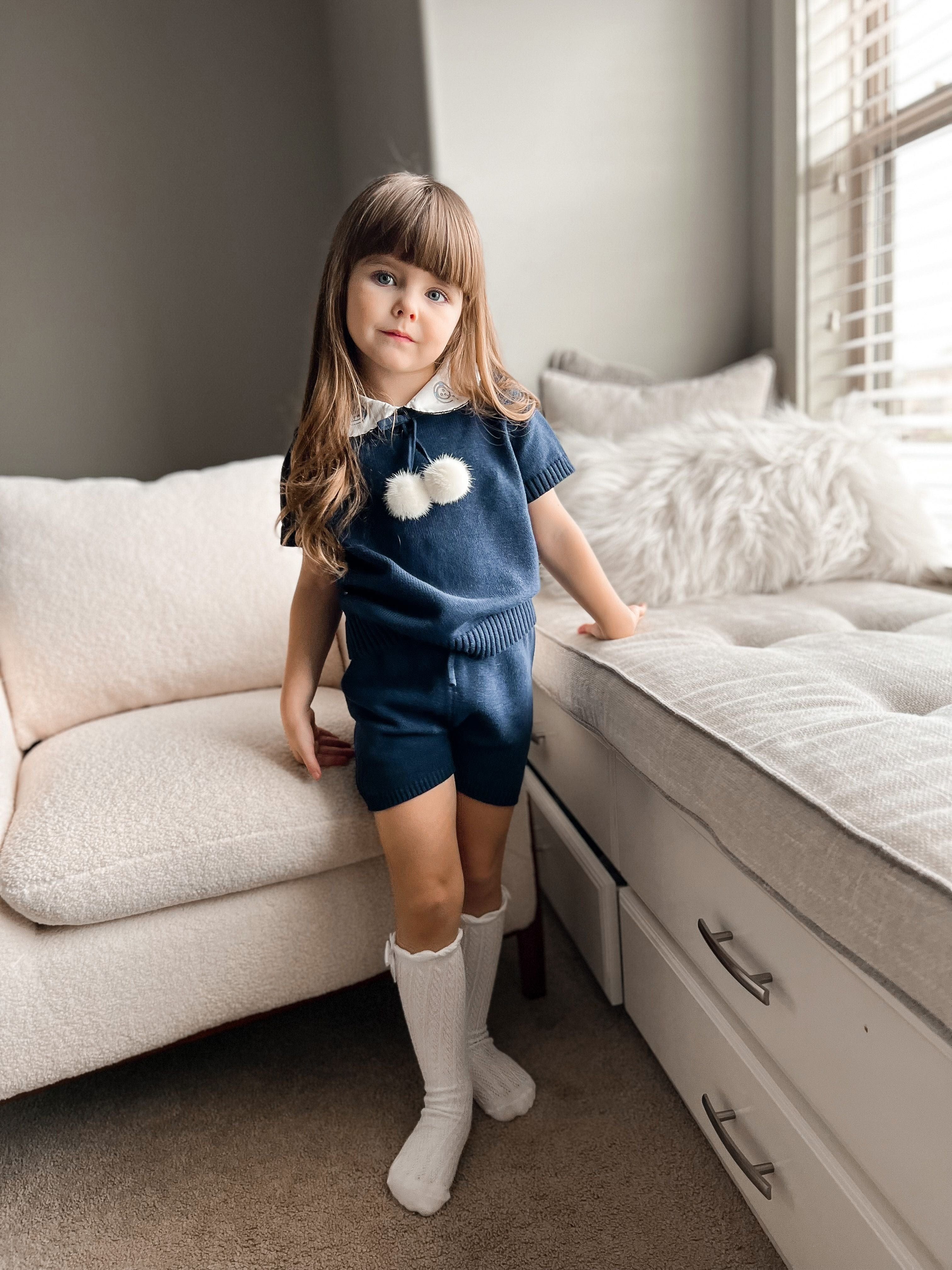 Billie Navy Knit Top and Shorts Set - Image 14
